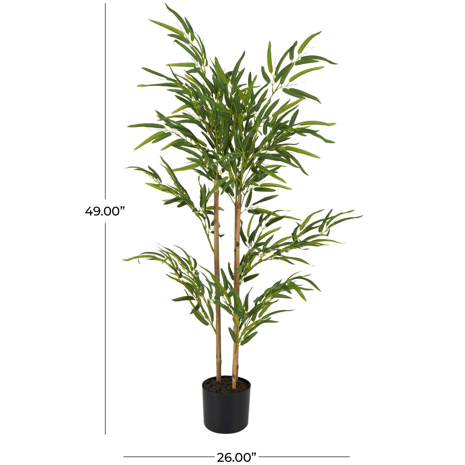 4ft. Green Bamboo Artificial Tree with Black Pot