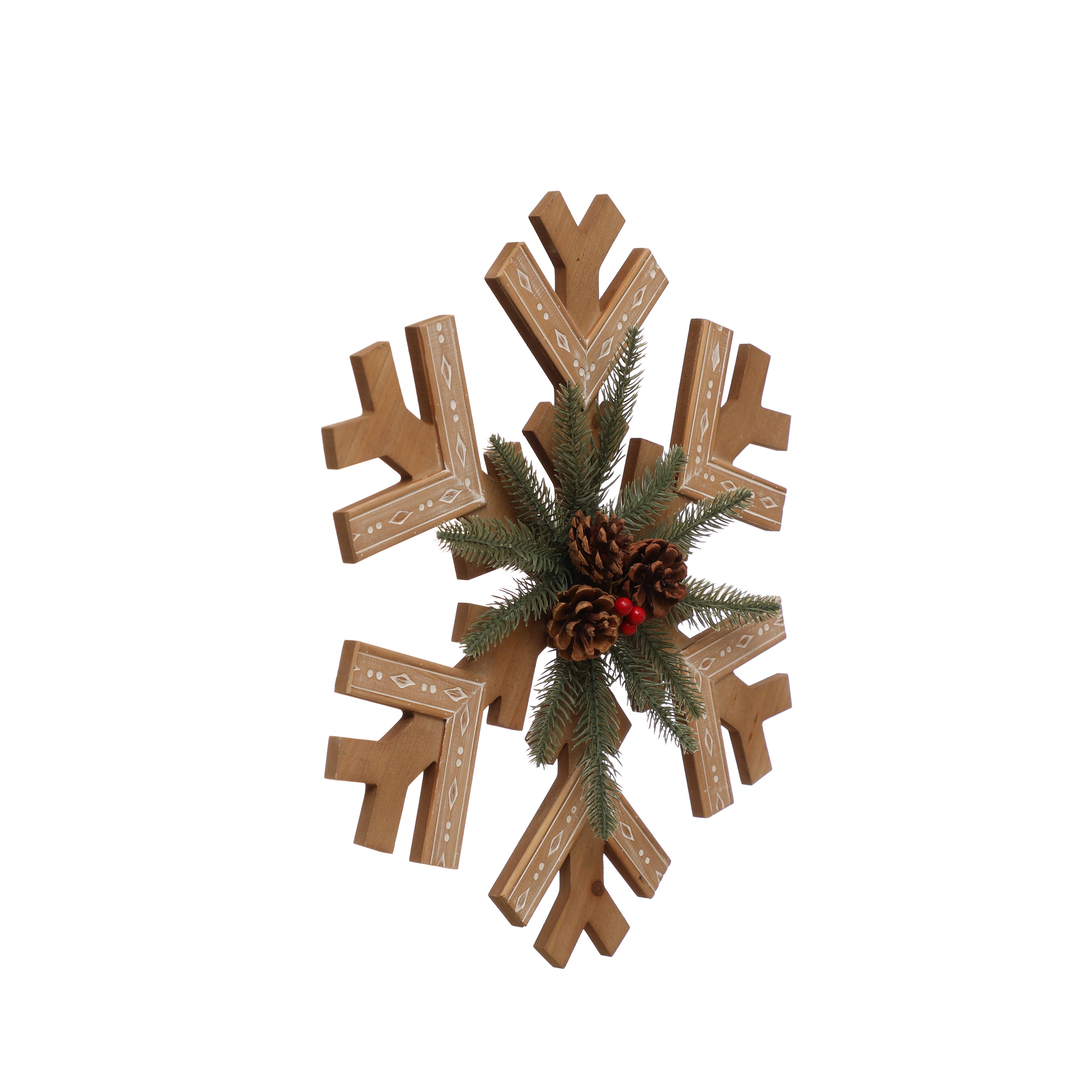 Snowflake with Pinecone Wall dcor by Ashland-Christmas Decorations, Size: 15.75” x 17.125”