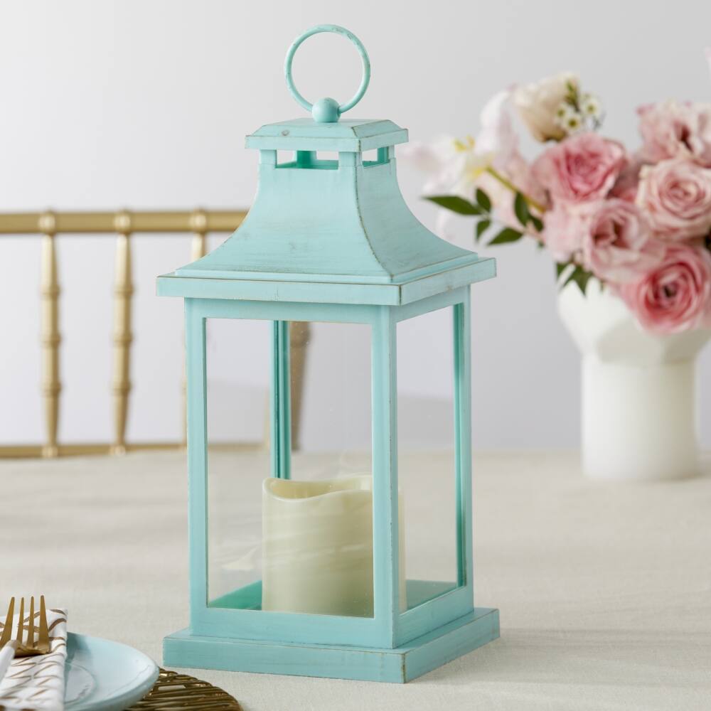 Kate Aspen&#xAE; Blue Hampton LED Vintage Decorative Lantern