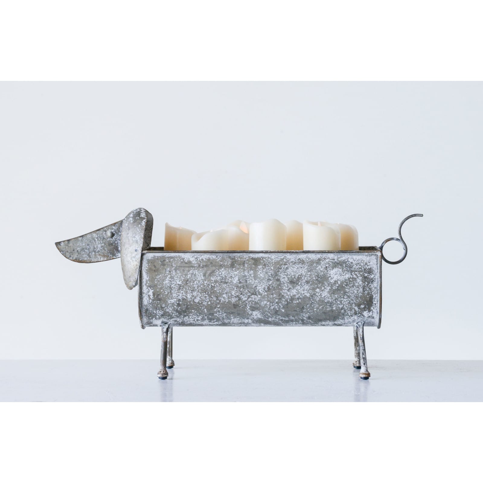 Hello Honey&#xAE; 19&#x22; Dog Shaped Decorative Metal Planter