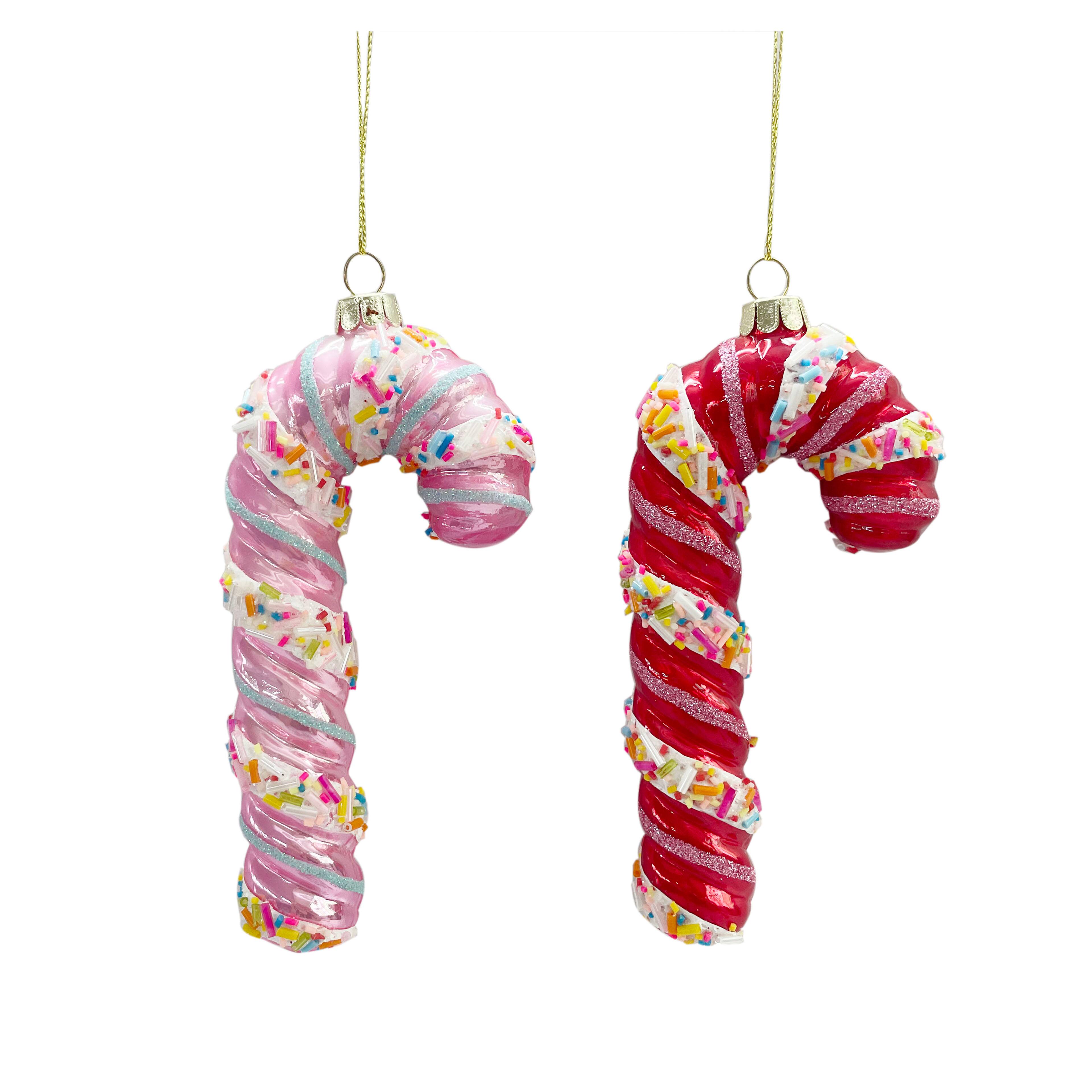 Assortiment d&#x27;ornements canne de bonbon en verre, 1 unit&#xE9; d&#x27;Ashland 