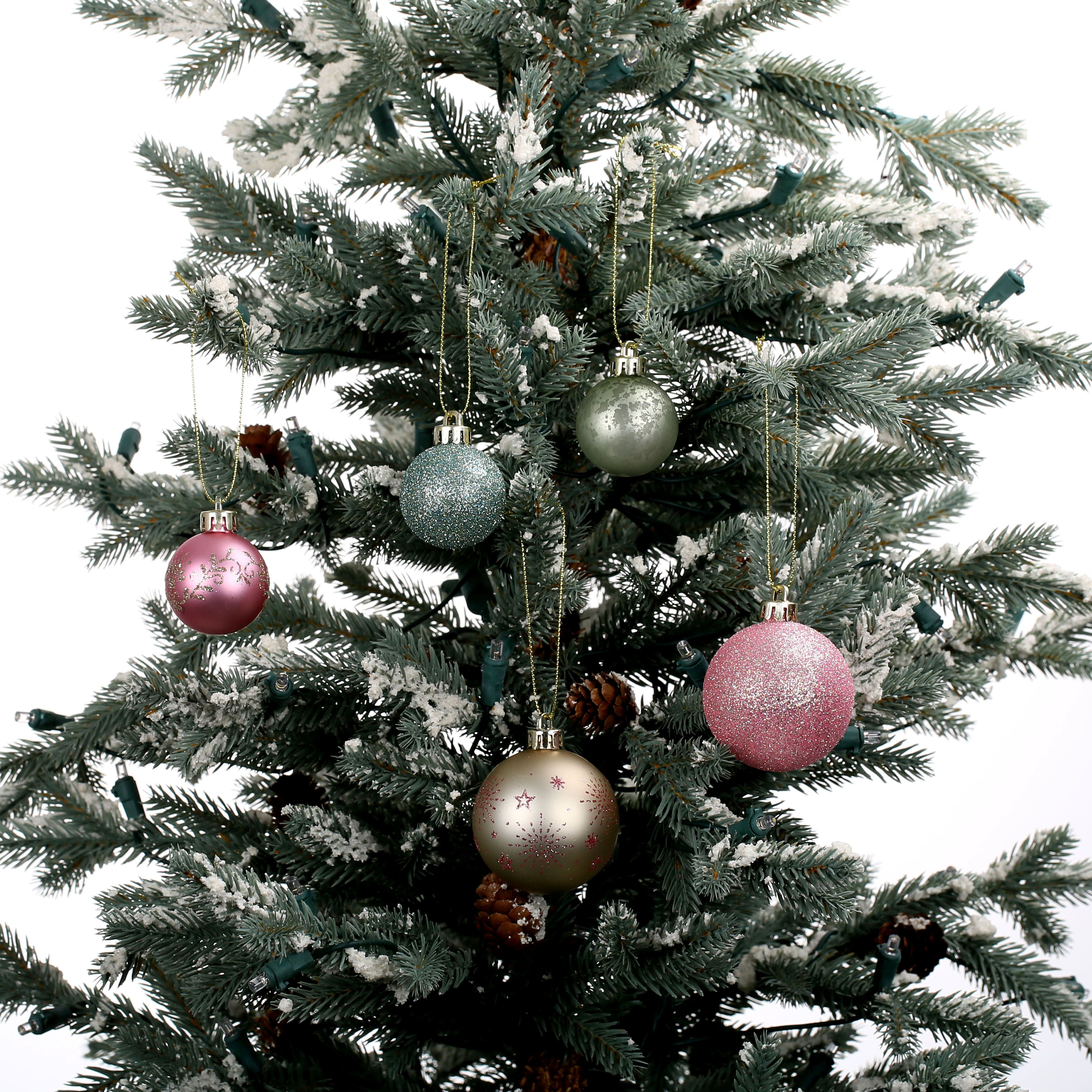 Assorted Pink, Green &#x26; Champagne Ball Plastic Ornament Tube by Ashland&#xAE;, 1pc.