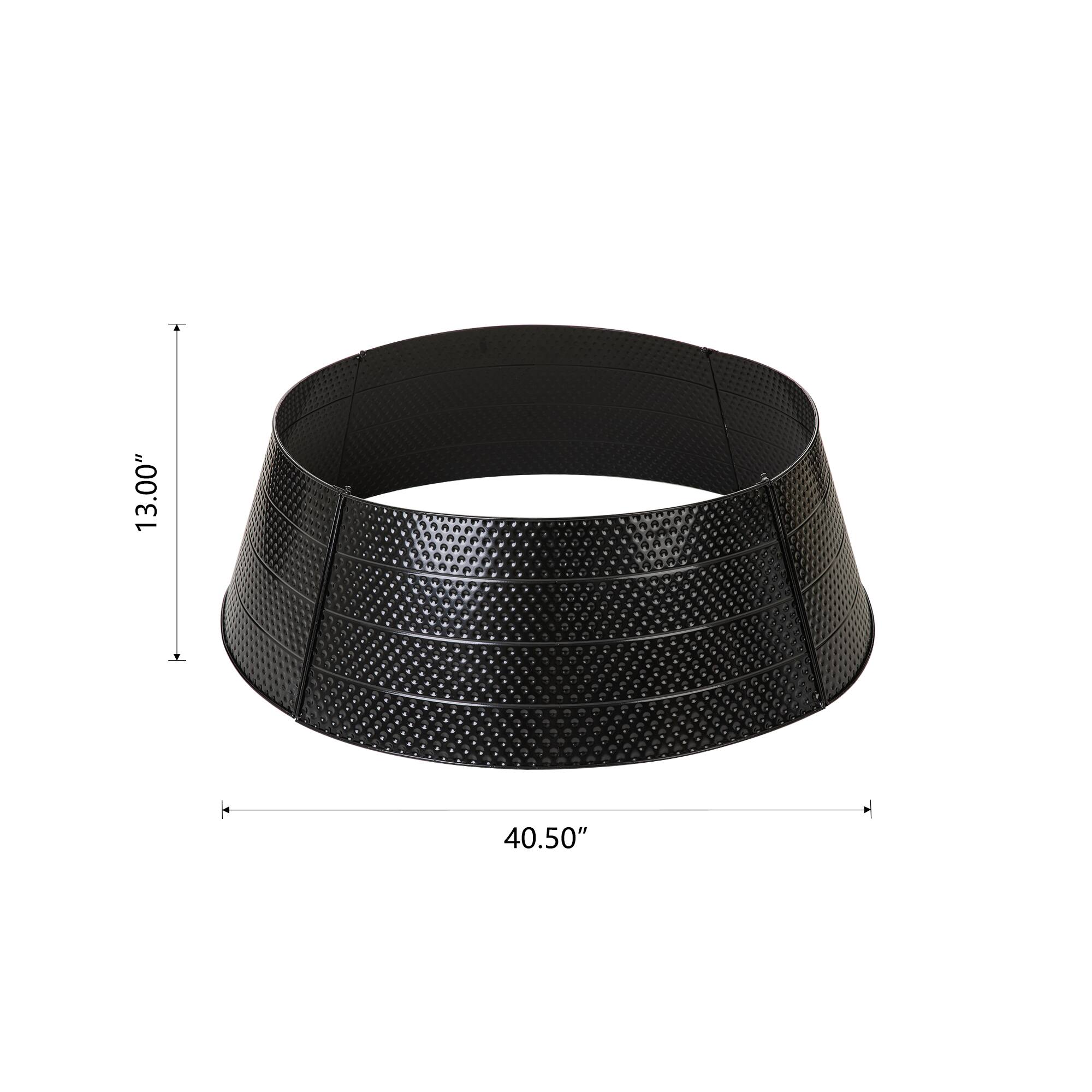 Glitzhome&#xAE; 40.5&#x22; Christmas Black Hammered Metal Tree Collar
