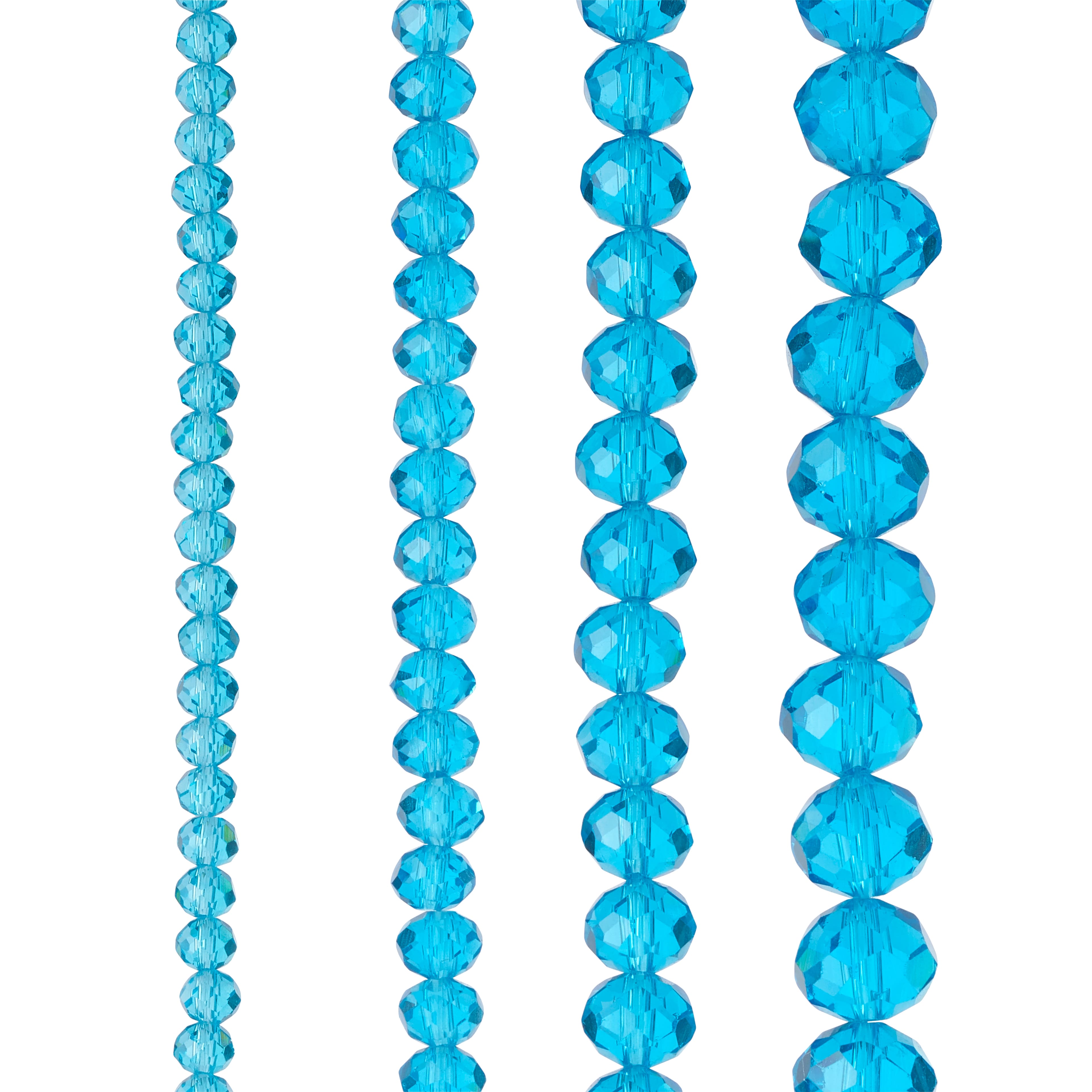 Turquoise Faceted Glass Rondelle Beads by Bead Landing&#x2122;