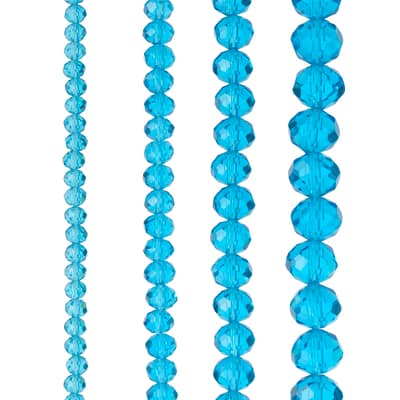 Turquoise Faceted Glass Rondelle Beads by Bead Landing™