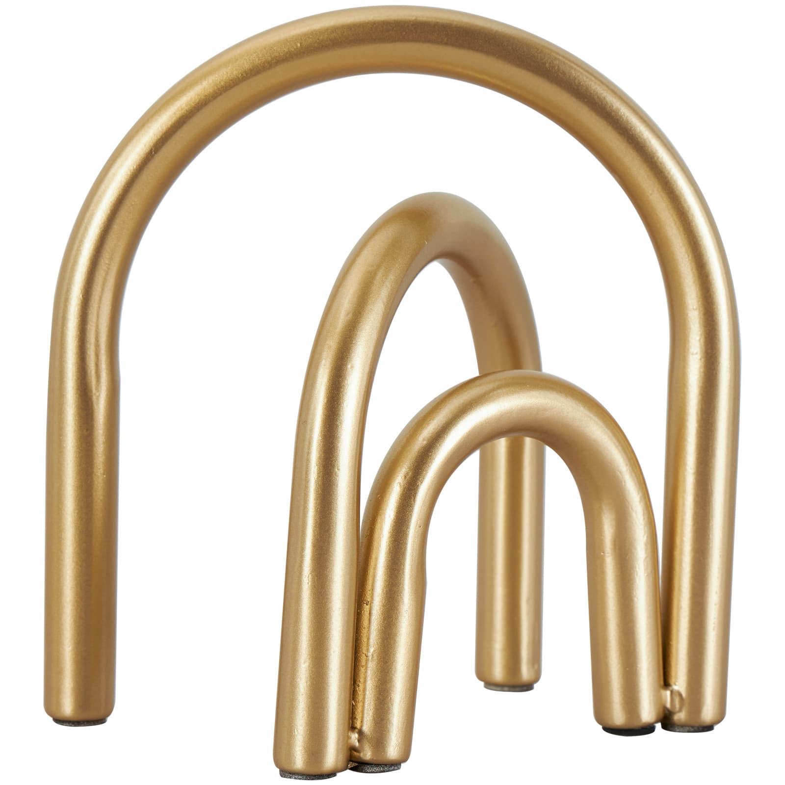 8&#x22; Gold Metal Geometric Overlapping Arch Sculpture