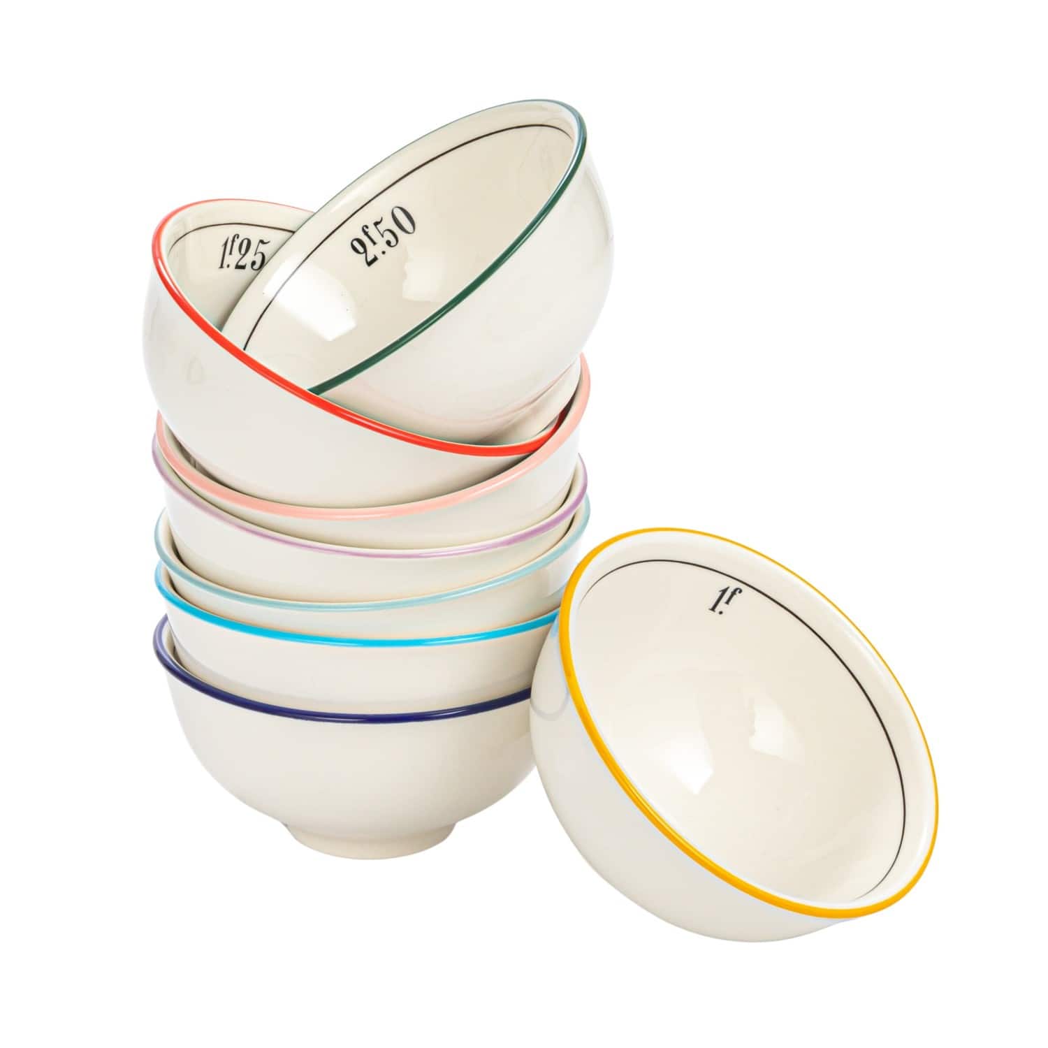 Hello Honey&#xAE; 4.75&#x22; Factorial Numbers Design Stoneware Bowl Set