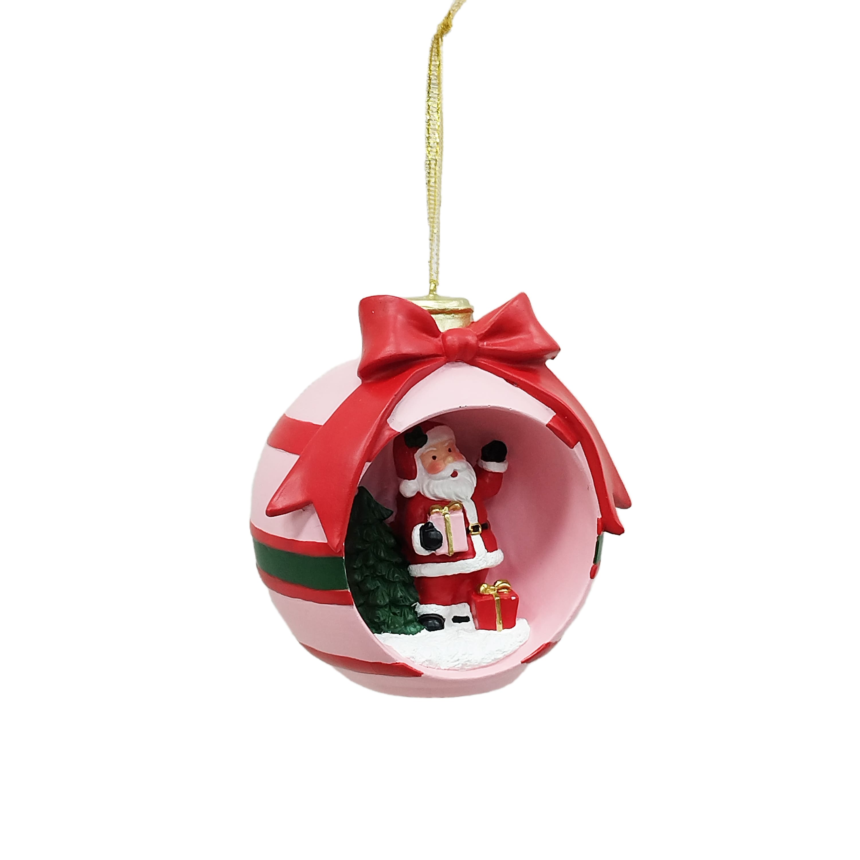4&#x22; Hello Santa with Pink Bow Ornament by Ashland&#xAE;