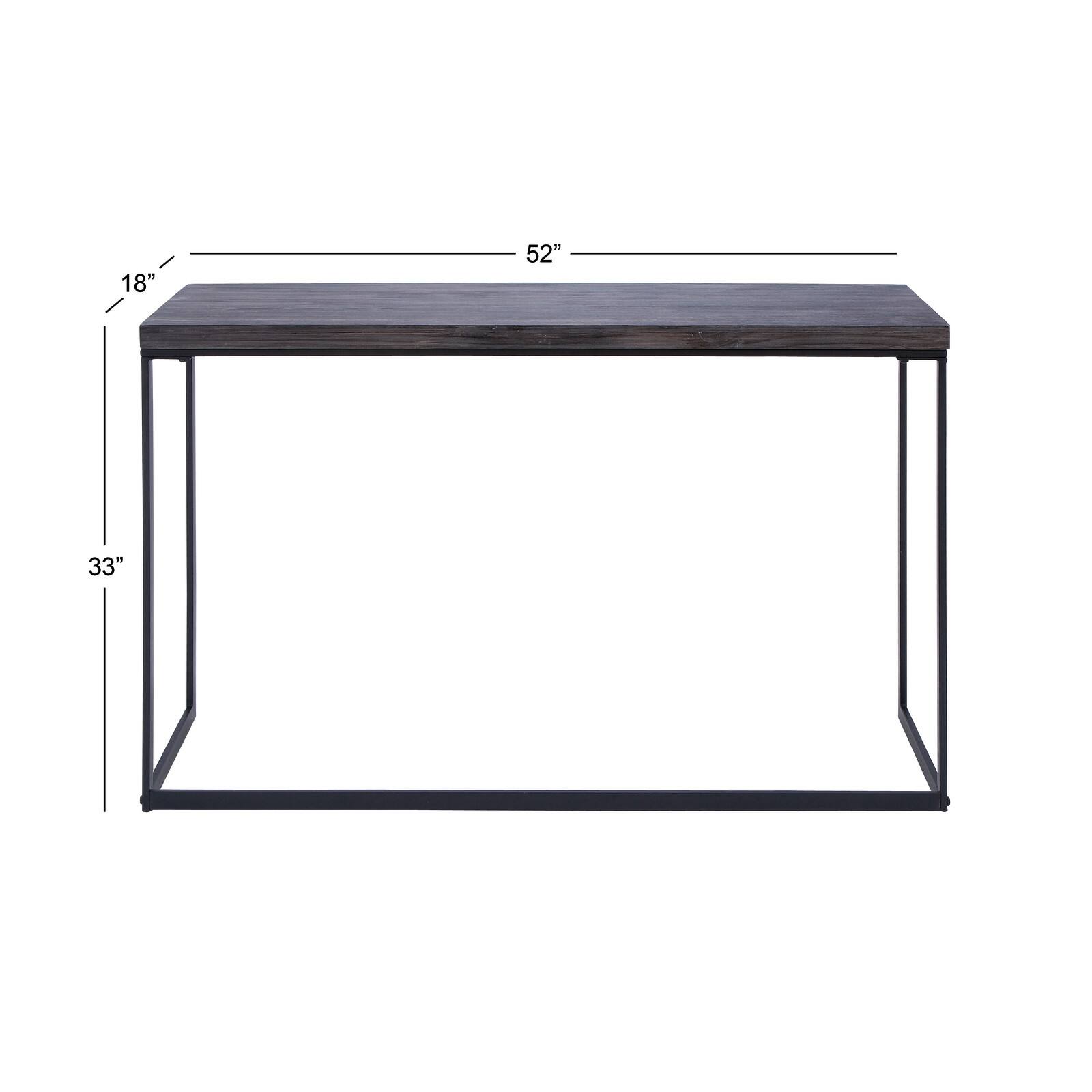 Black Contemporary Metal Console Table, 33&#x22; x 52&#x22;