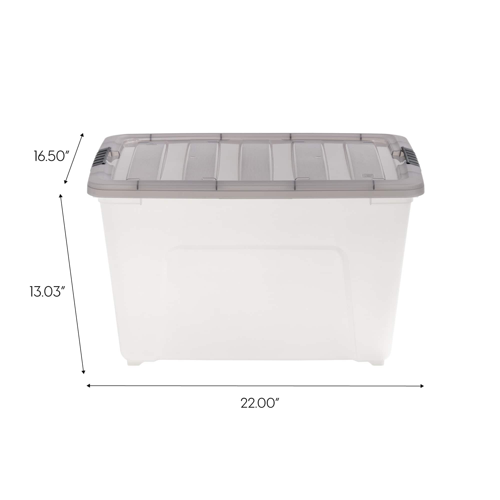 IRIS&#xAE; Stack &#x26; Pull&#x2122; Clear Storage Box with Gray Lid