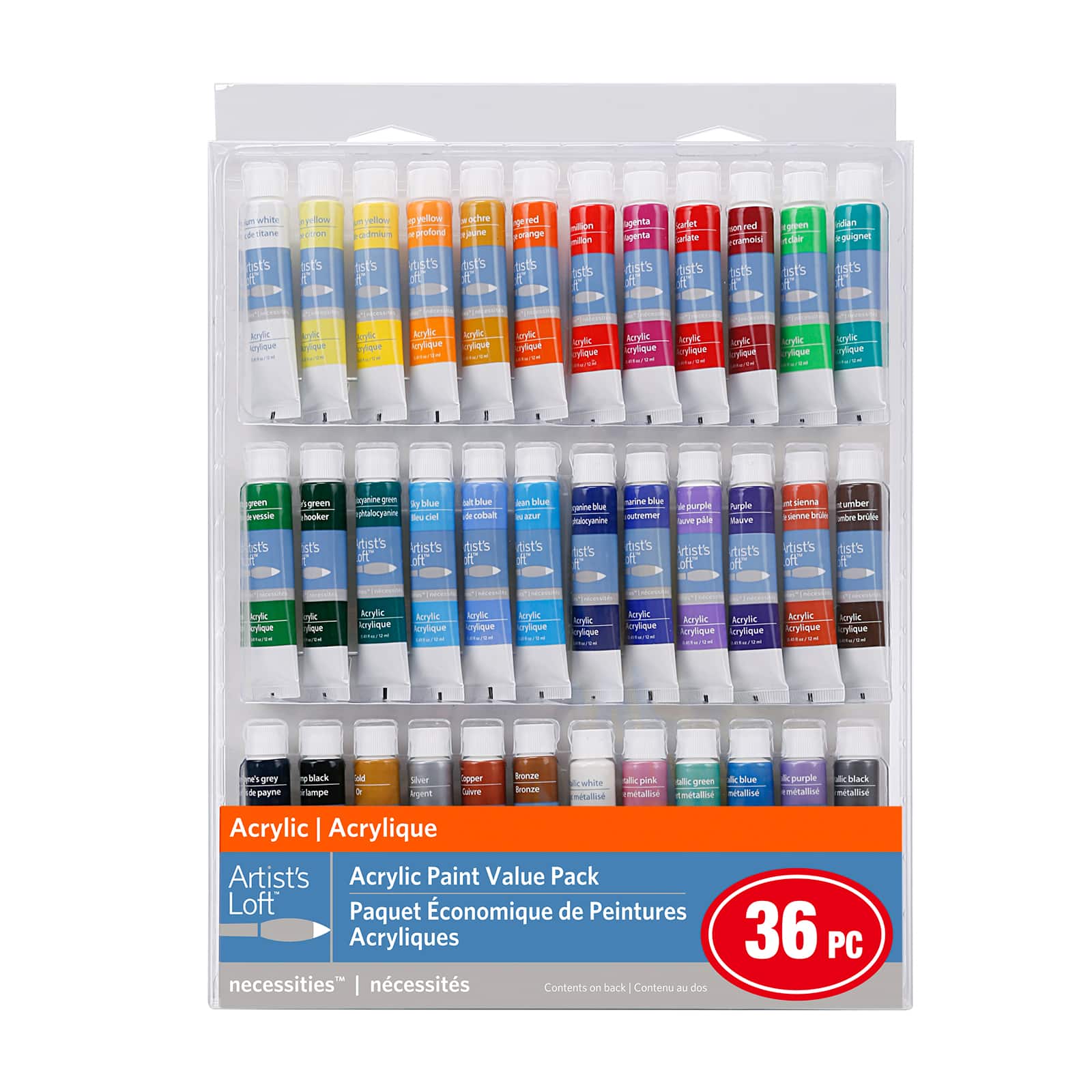 12 Packs: 36 ct. (432 total) Acrylic Paint Value Pack by Artist&#x27;s Loft&#x2122; Necessities&#x2122;