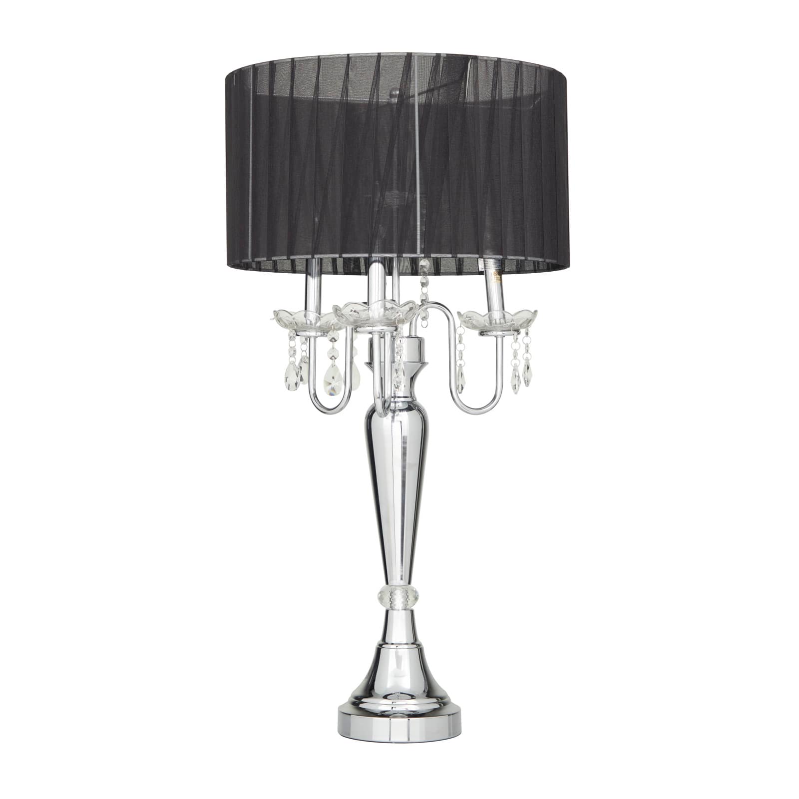 Silver Metal Table Lamp 16&#x22; x 16&#x22; x 31&#x22;