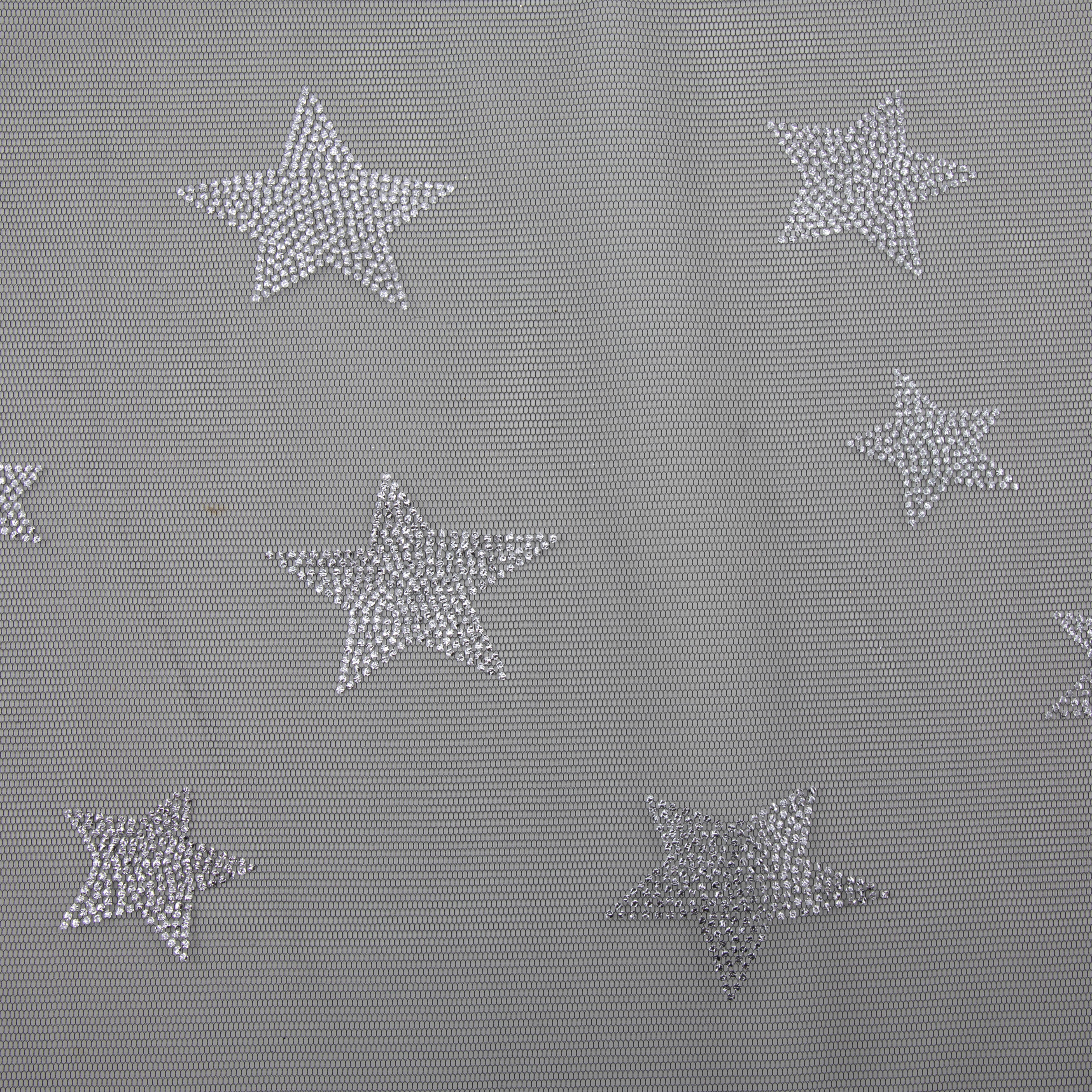 Black Stars Mesh Polyester Fabric