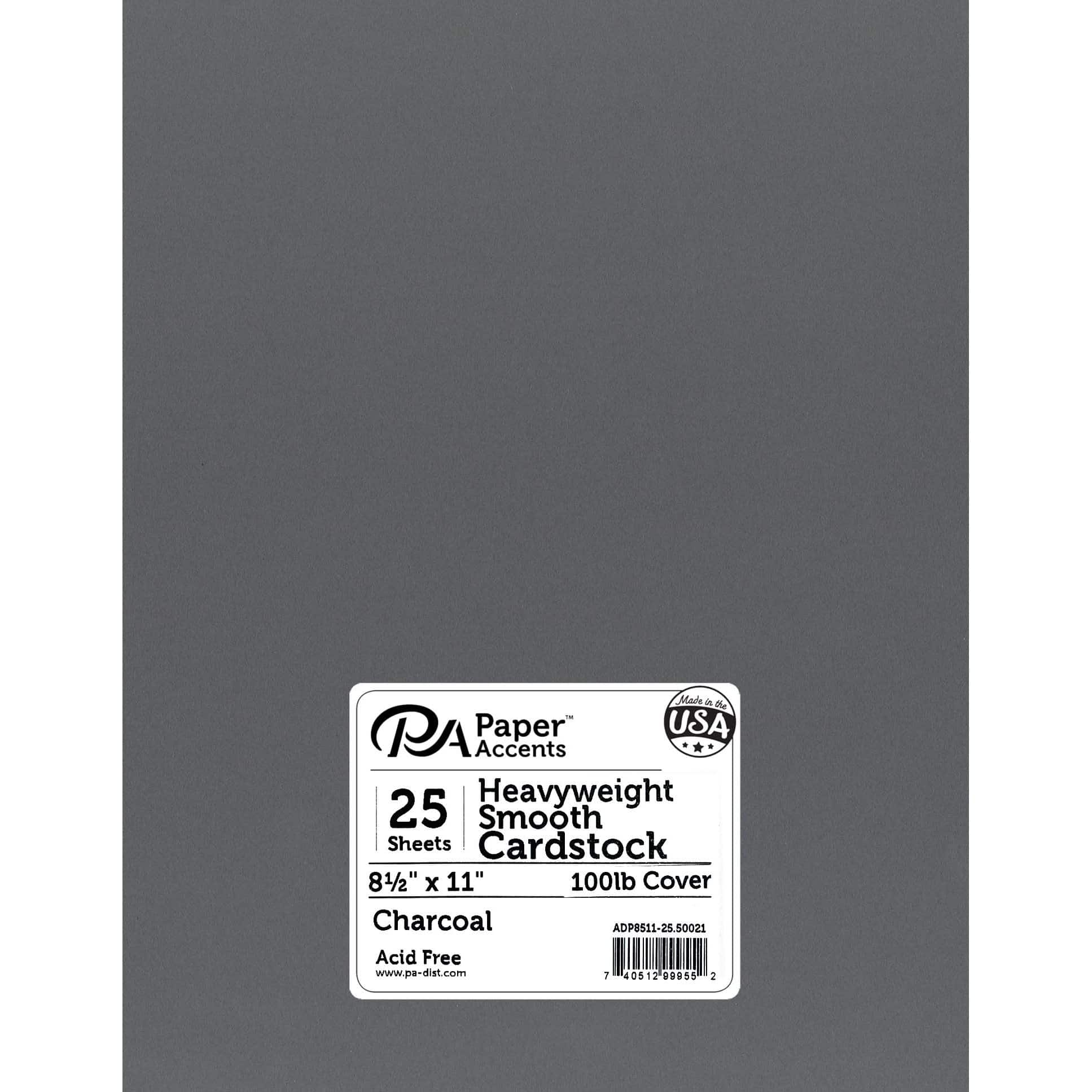 8.5 x 11 Black Card Stock Paper - 100lb Heavyweight Cover - 25