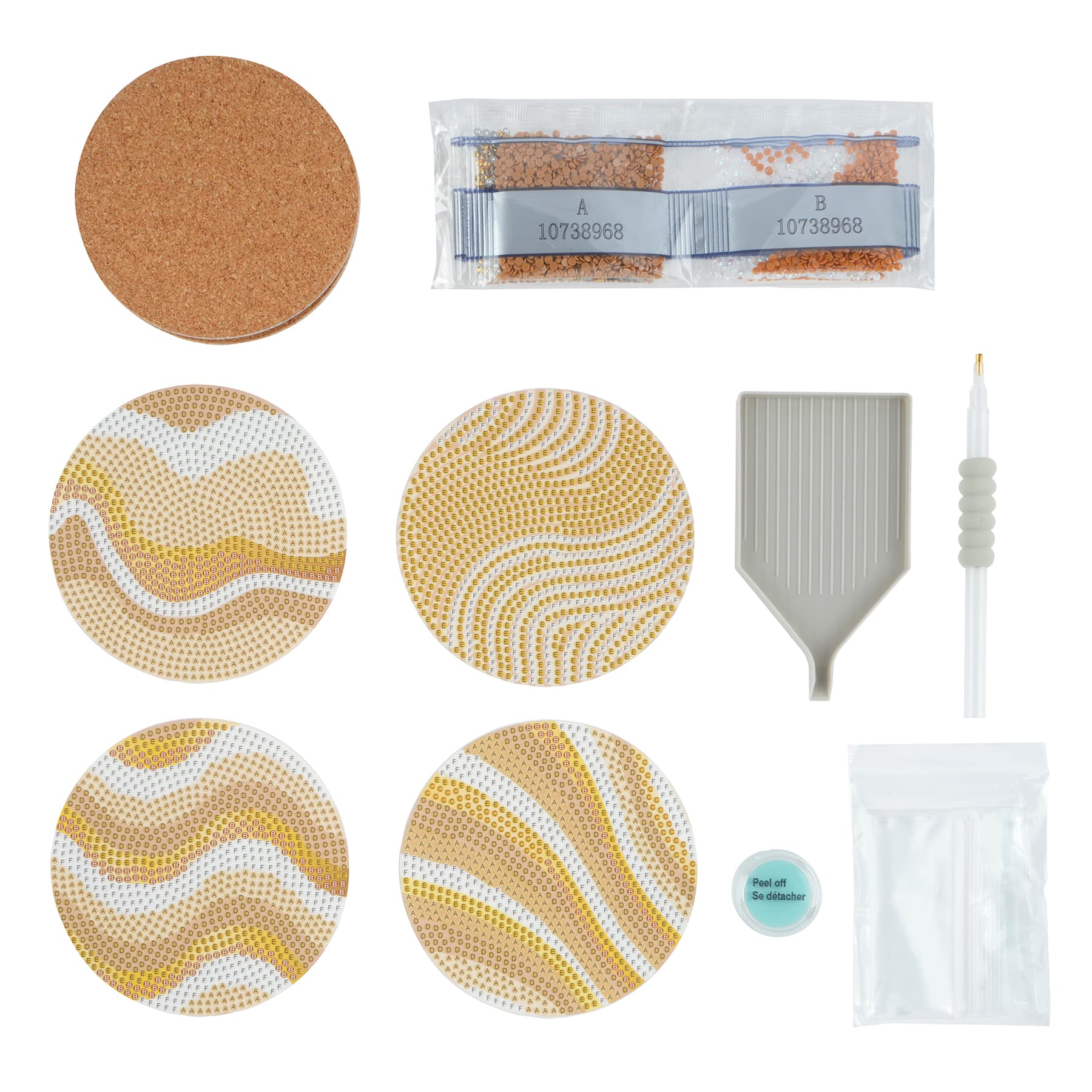 Round Striped Diamond Art Coaster Kit by Make Market&#xAE;