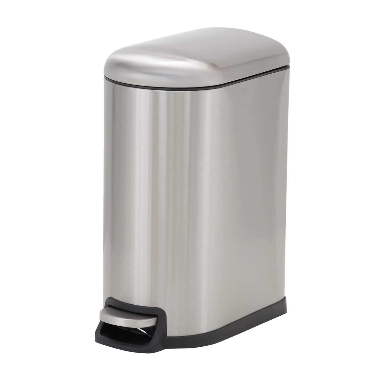 Household Essentials 2.6 gal. Slim Stainless Steel Trash Can