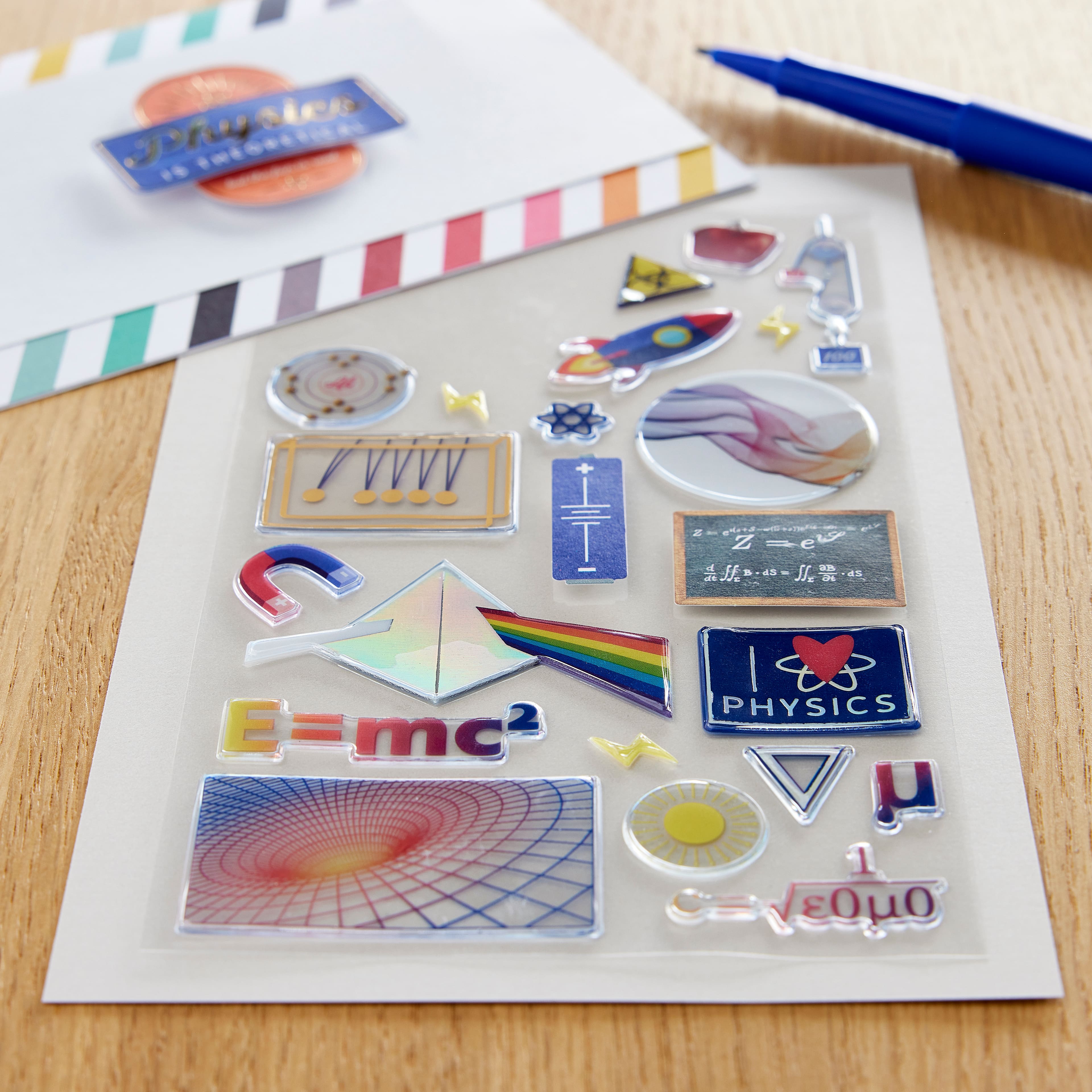 Autocollants dimensionnels de physique de Recollections