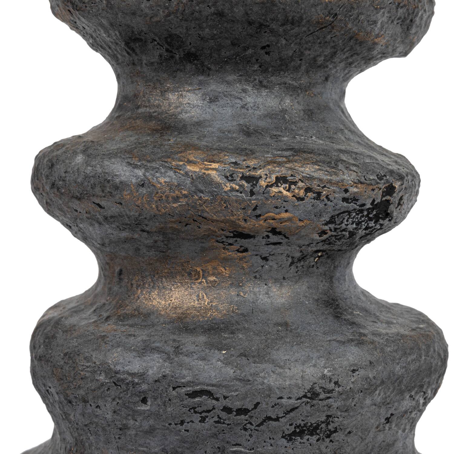 Hello Honey® 17" Black & Gold Tall Decorative Handmade Paper Mache Vase