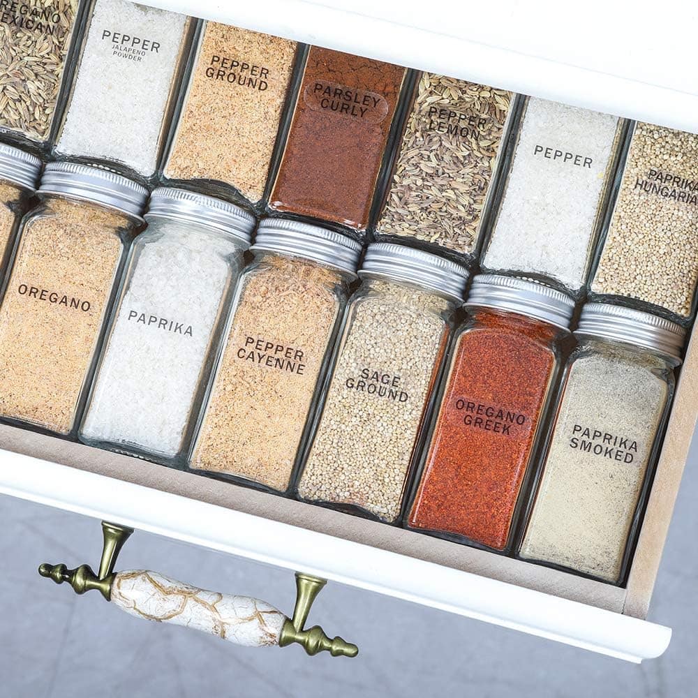 4oz. Glass Spice Jars Set