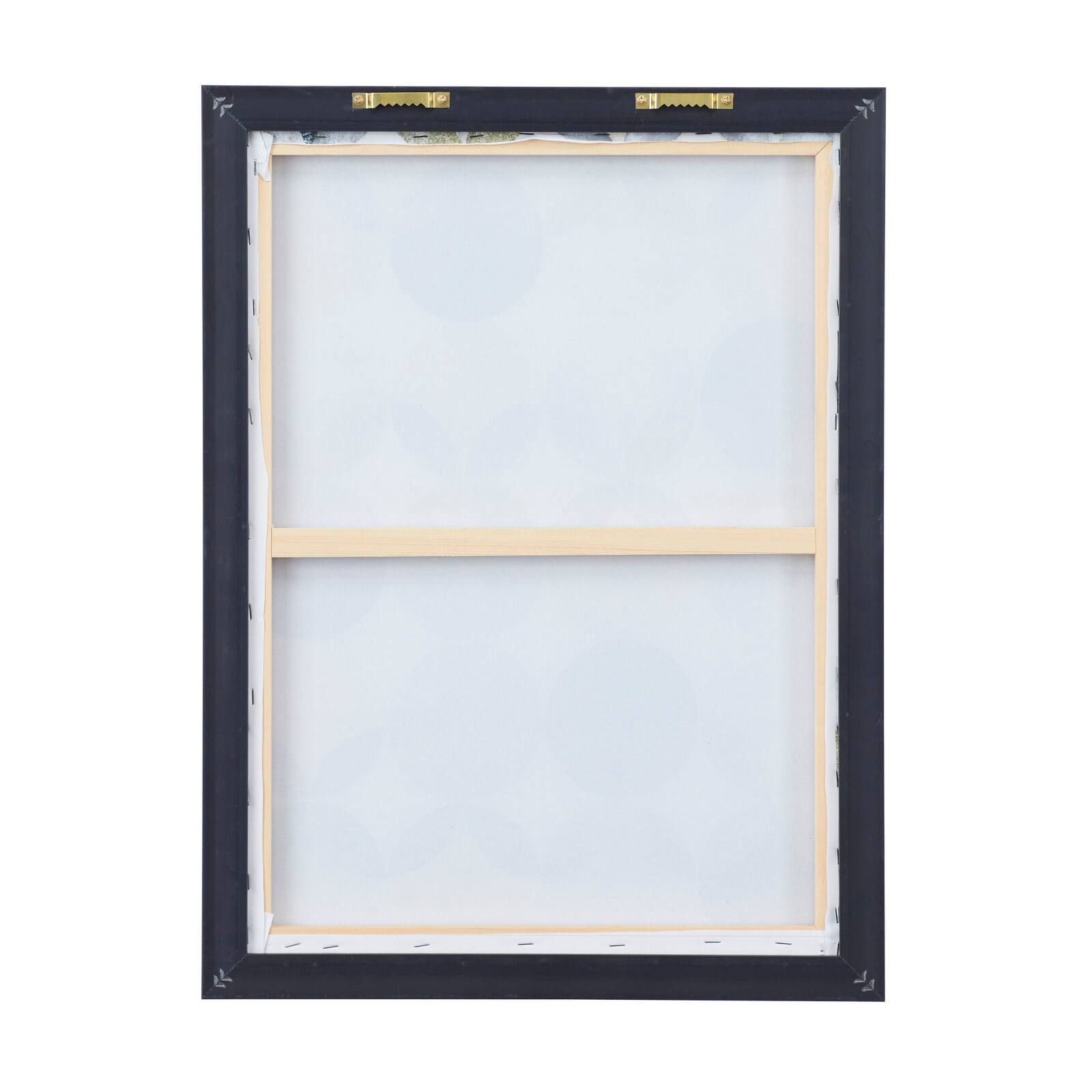 Gray Polystone Modern Framed Wall Art, 24" x 18" x 2"