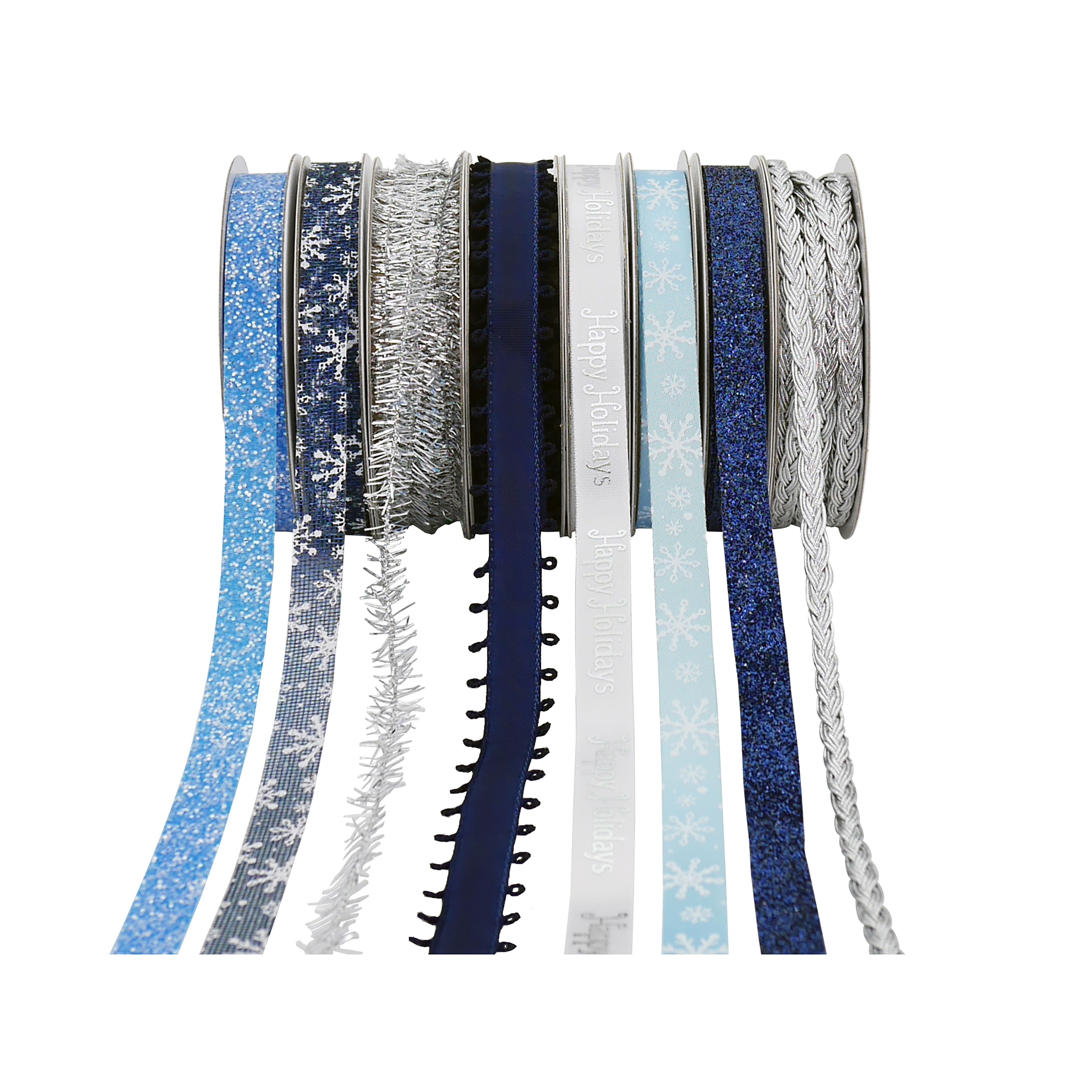 Blue &#x26; Silver Christmas Value Pack Ribbon by Celebrate It&#xAE;