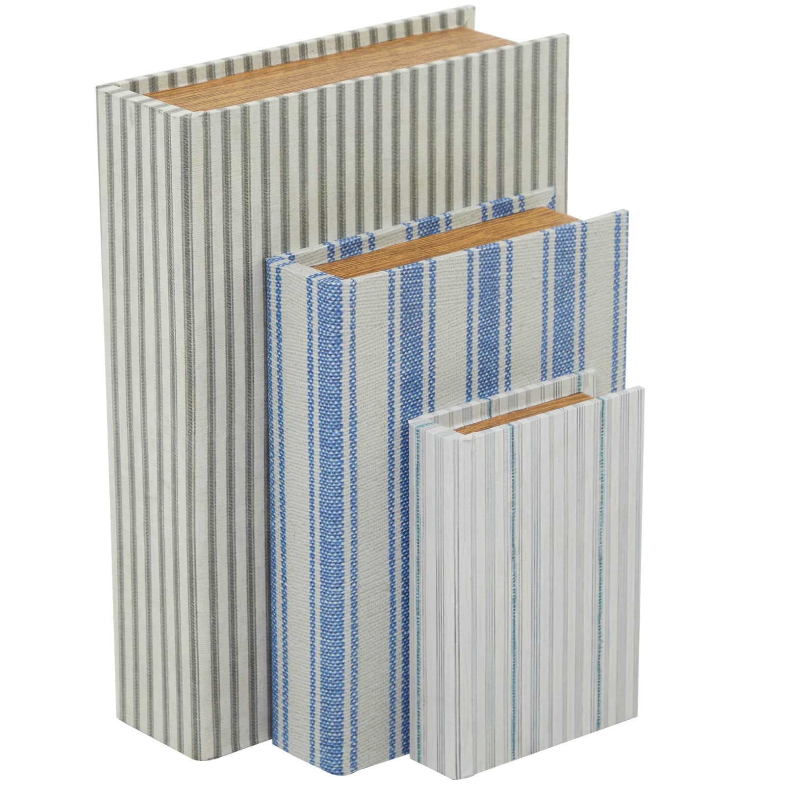Striped Canvas Faux Book Box Set