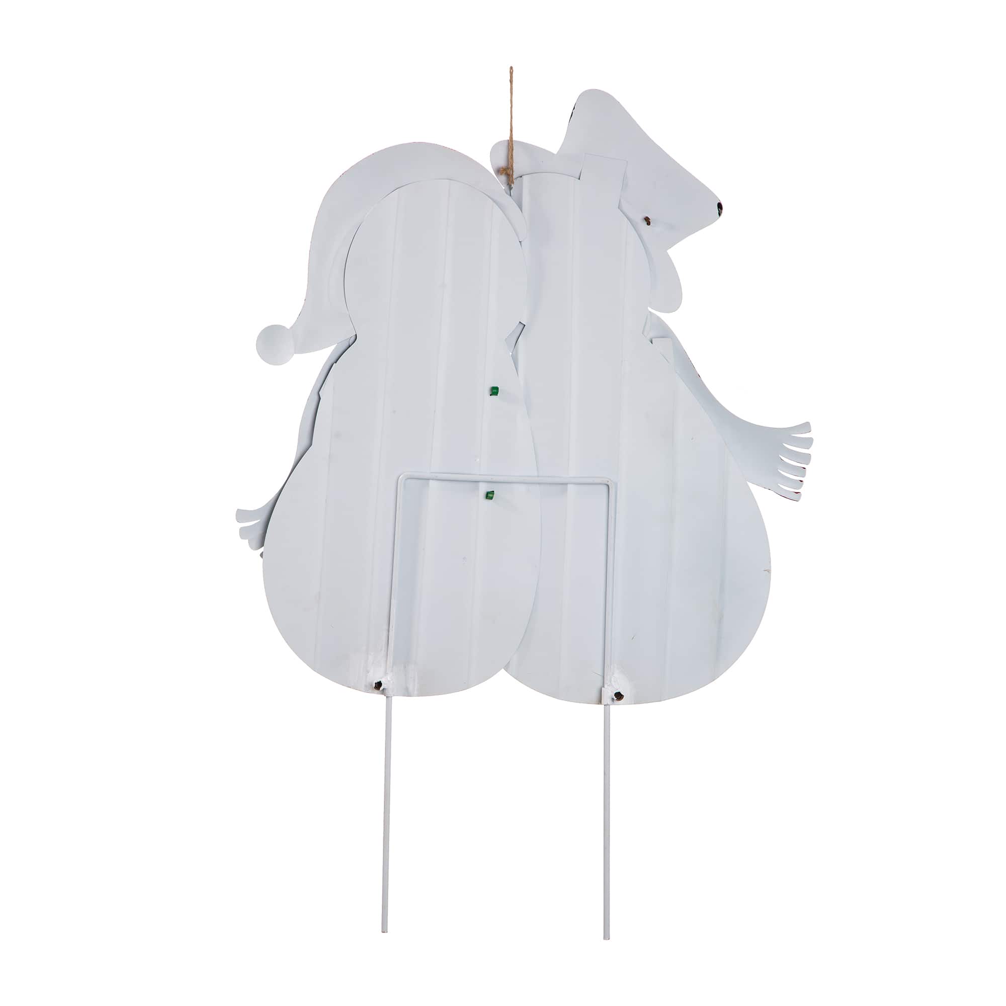 Glitzhome® 2.5ft. Metal Lovely Snowman Yard Stake