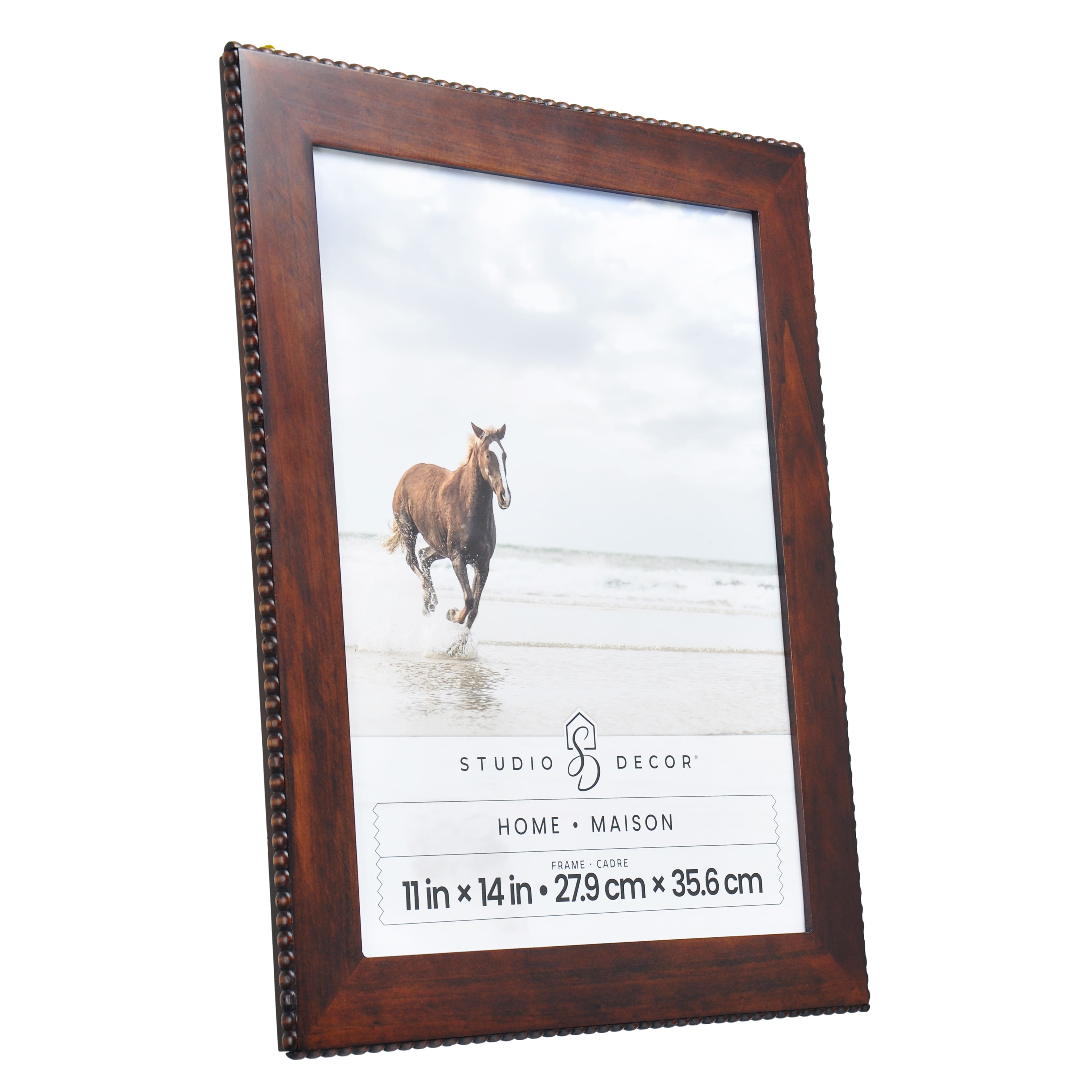 Home Brown with Beaded Edge Wood Wall Frame by Studio D&#xE9;cor&#xAE;