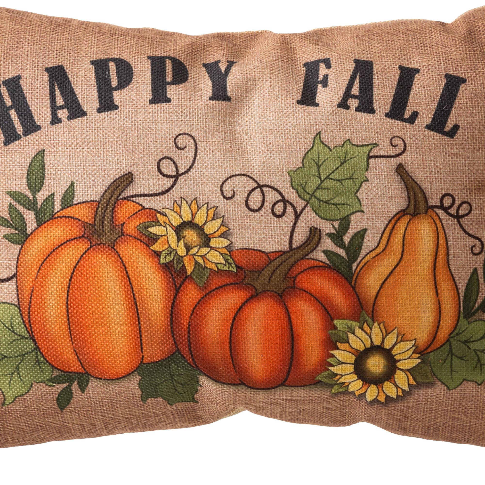 Glitzhome&#xAE; Faux Burlap Fall Pumpkin Pillow