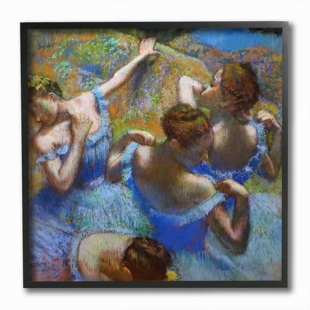 Stupell Industries Classic Degas Ballet Dancers Giclée Textured Black Framed Wall Art