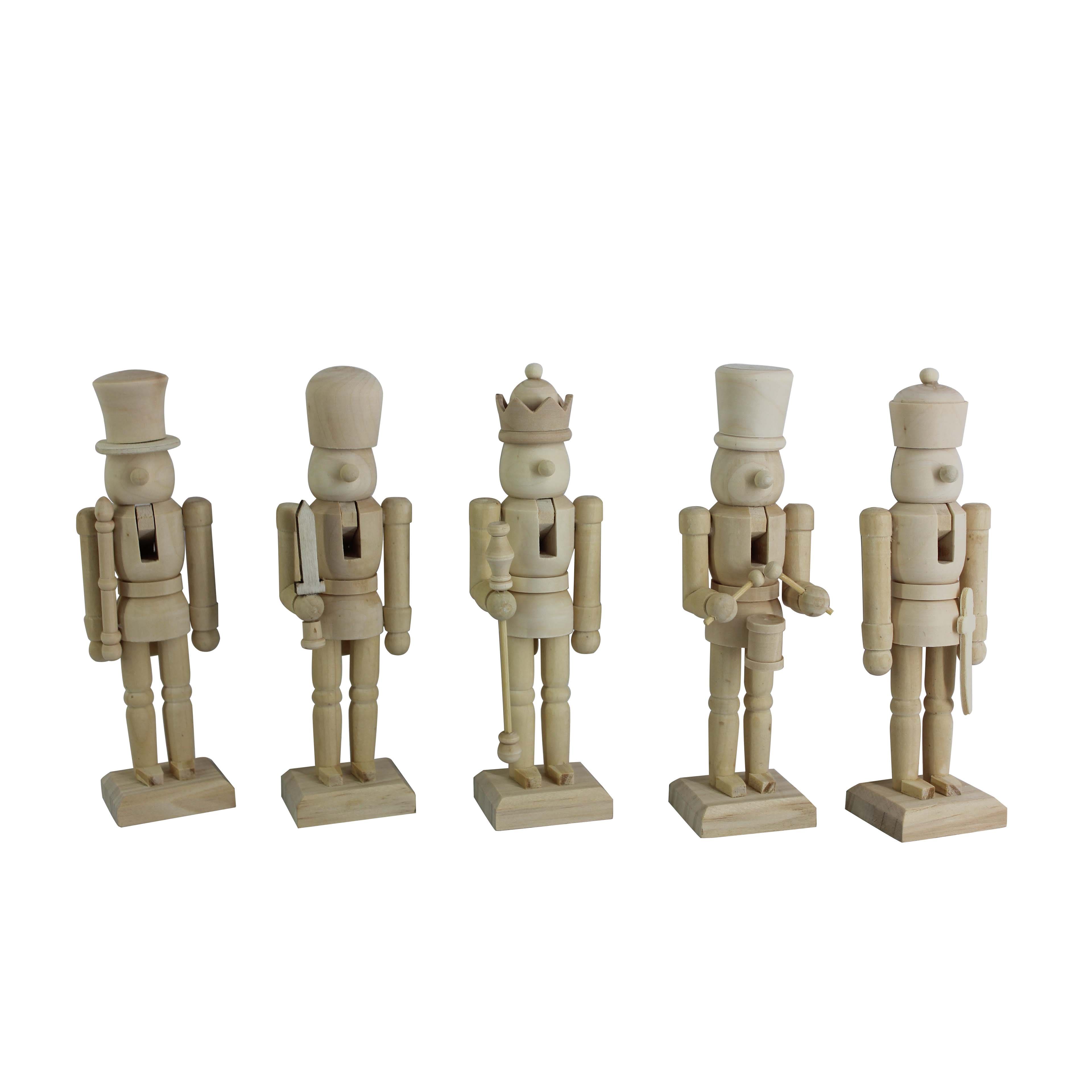 6&#x22; Classic 5 Piece DIY Pinewood Nutcracker Set by Make Market&#xAE;