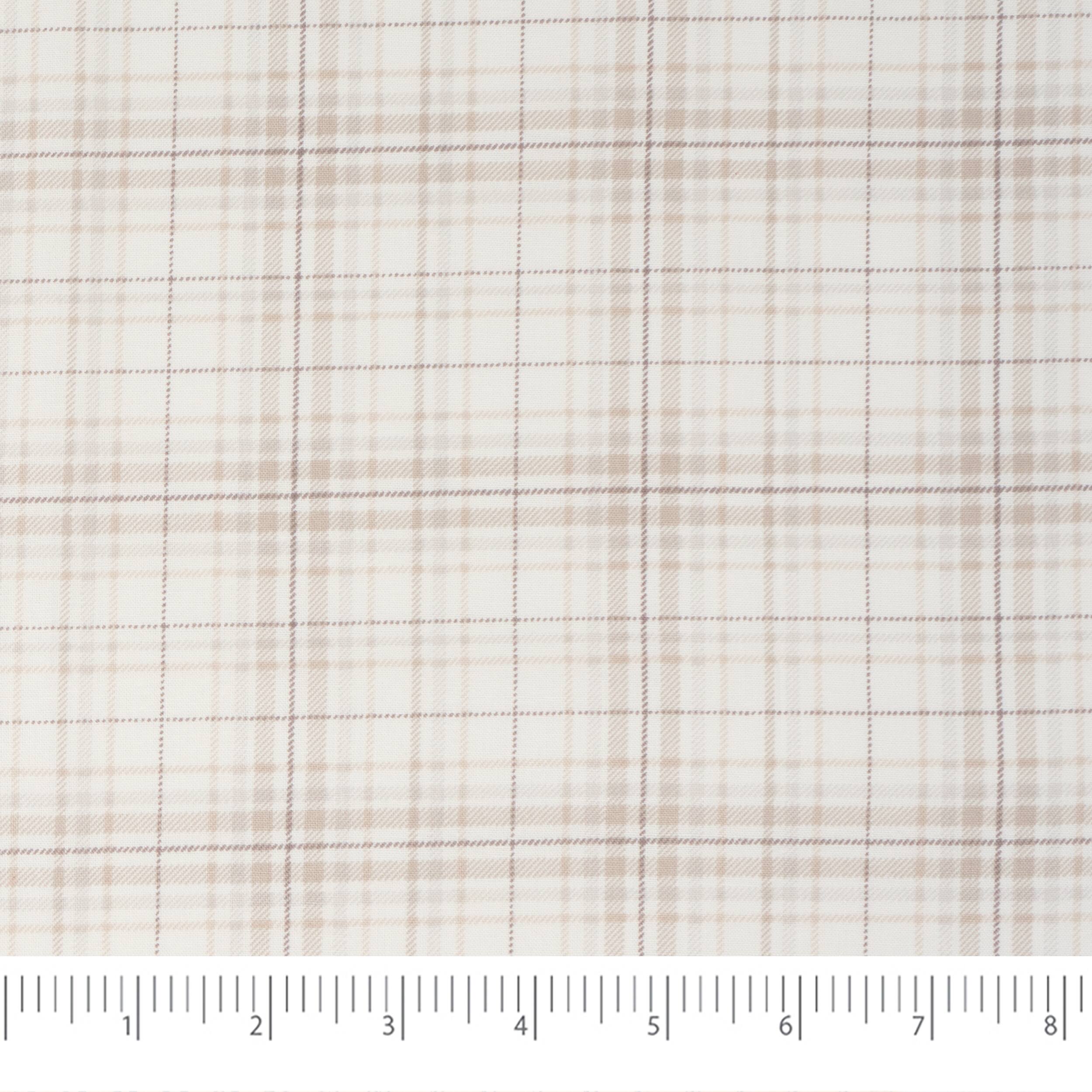 SINGER Christmas Grey Gingham Cotton Fabric