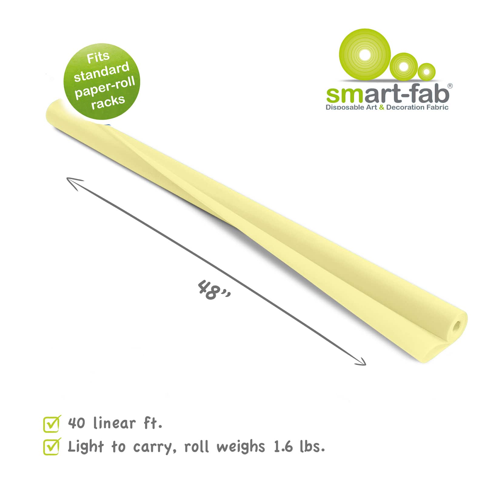 Smart-Fab&#xAE; Art &#x26; Decoration Fabric Roll, 48&#x22; x 40ft.