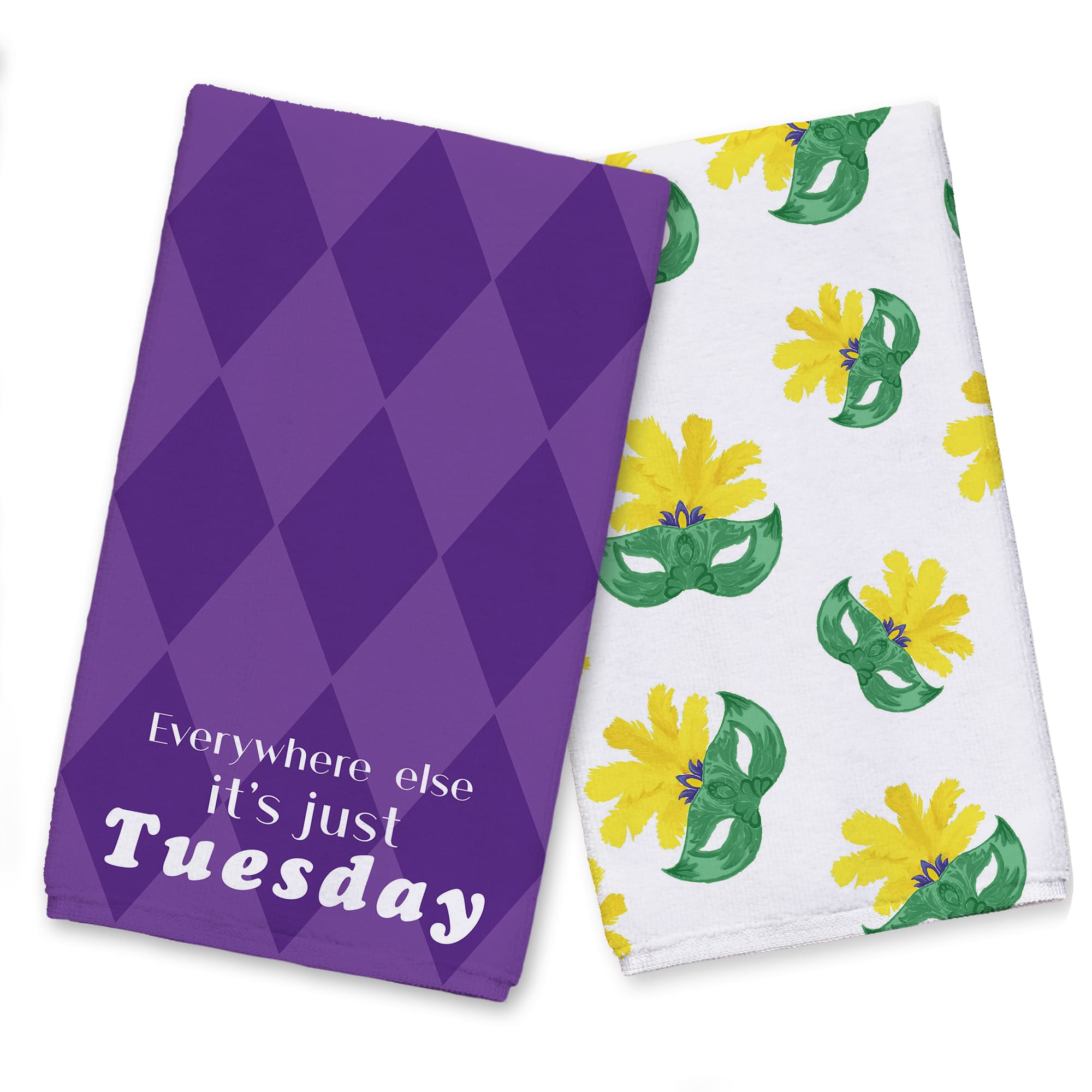 Everywhere Just Tuesday Mardi Gras Tea Towel Set