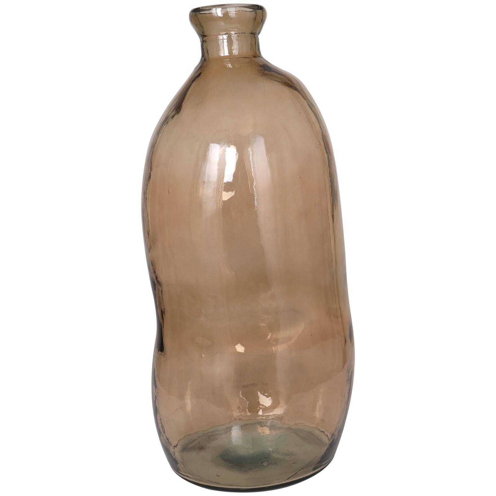 29&#x22; Brown Spanish Bottle Glass Vase