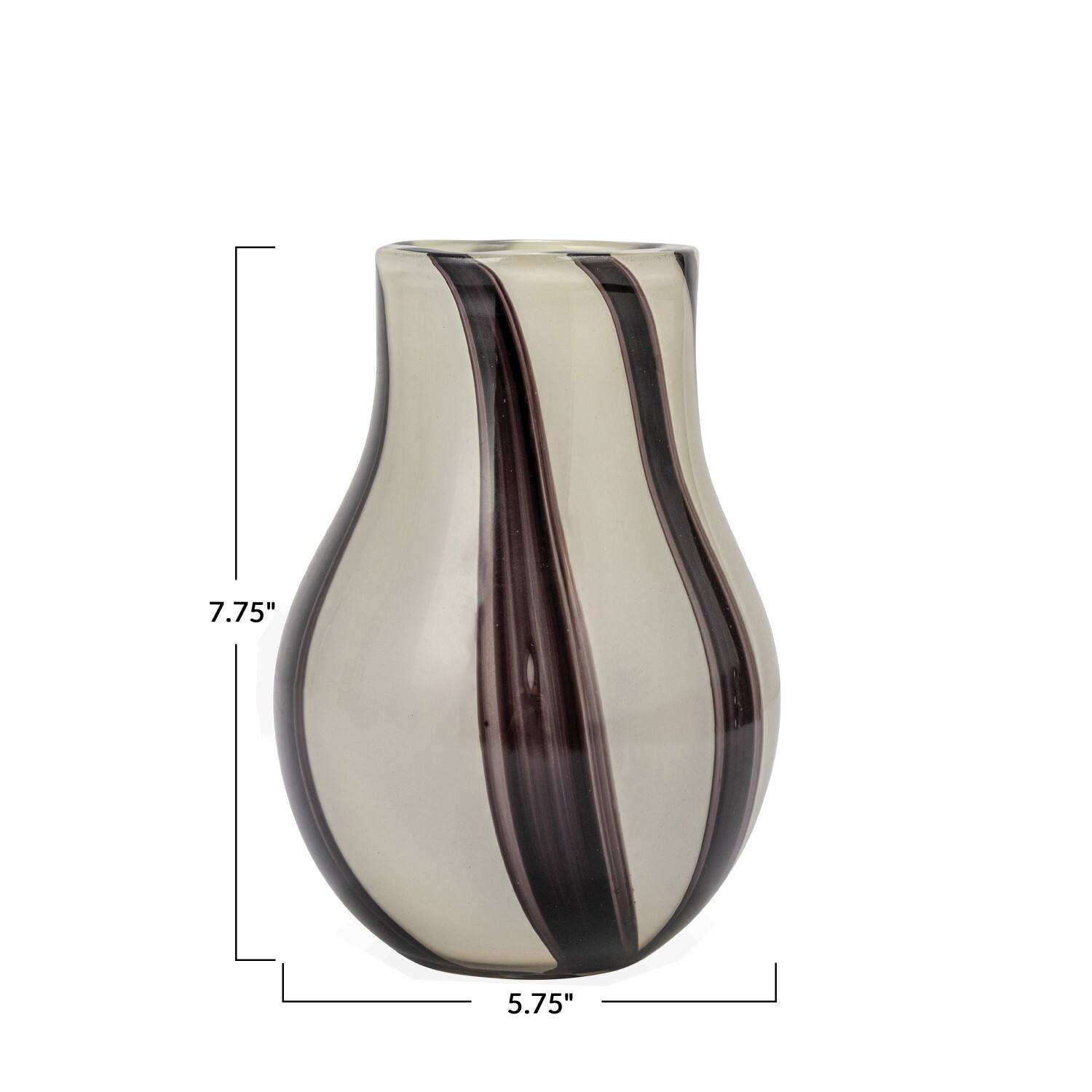 Hello Honey&#xAE; 7.75&#x22; Black &#x26; White Striped Glass Vase