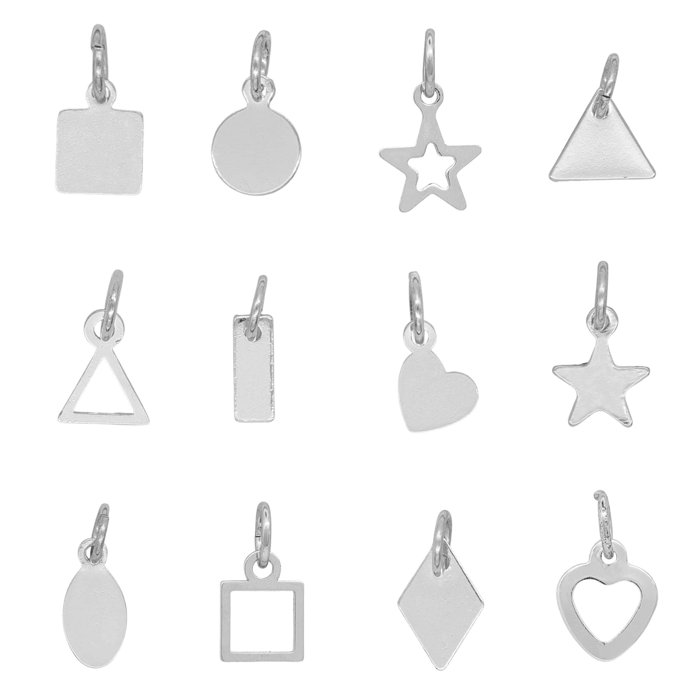 12 Packs: 12 ct. (144 total) Silver Basic Shapes Charms by Bead Landing™