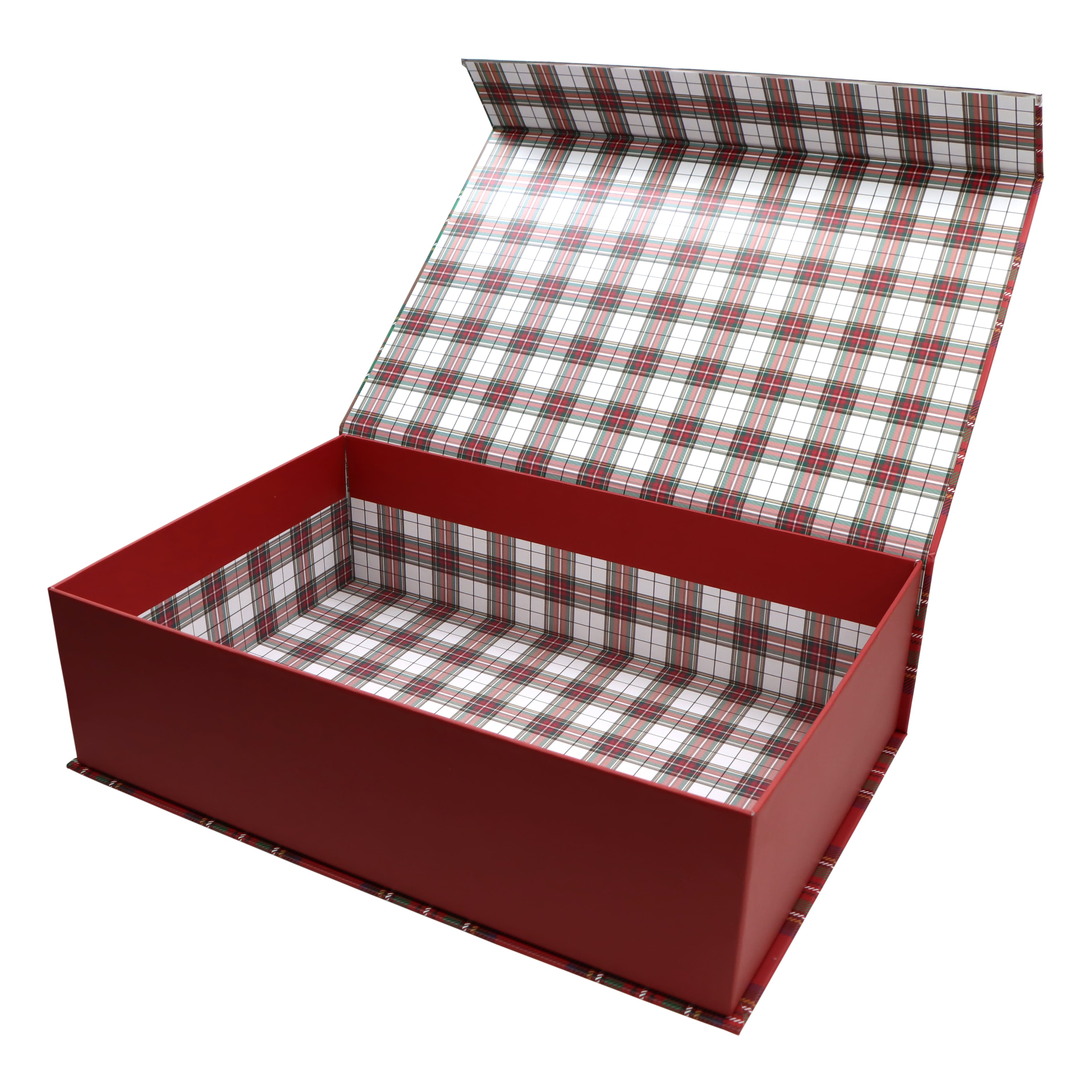 Medium Plaid Merry Christmas Decorative Box by Ashland&#xAE;