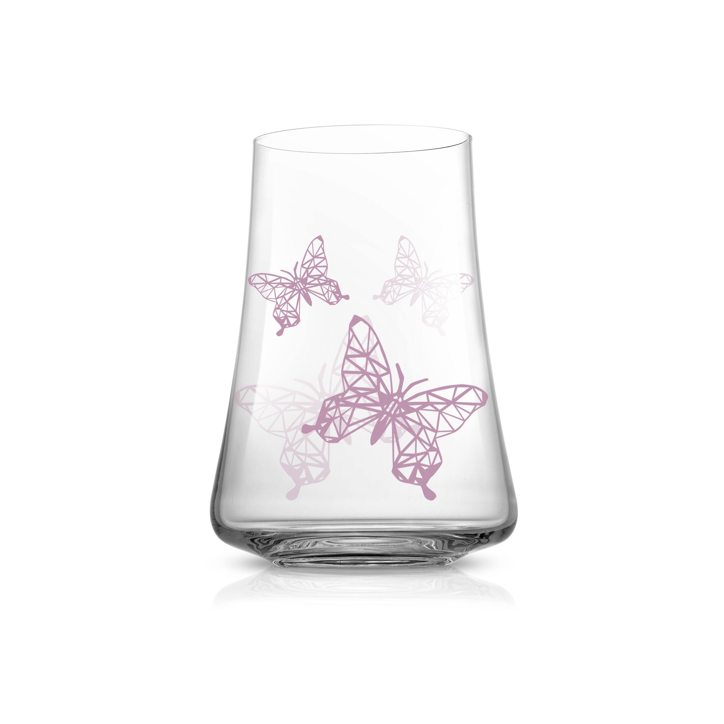 JoyJolt® 17oz. Meadow Butterfly Crystal Highball Glass Set, 2ct.