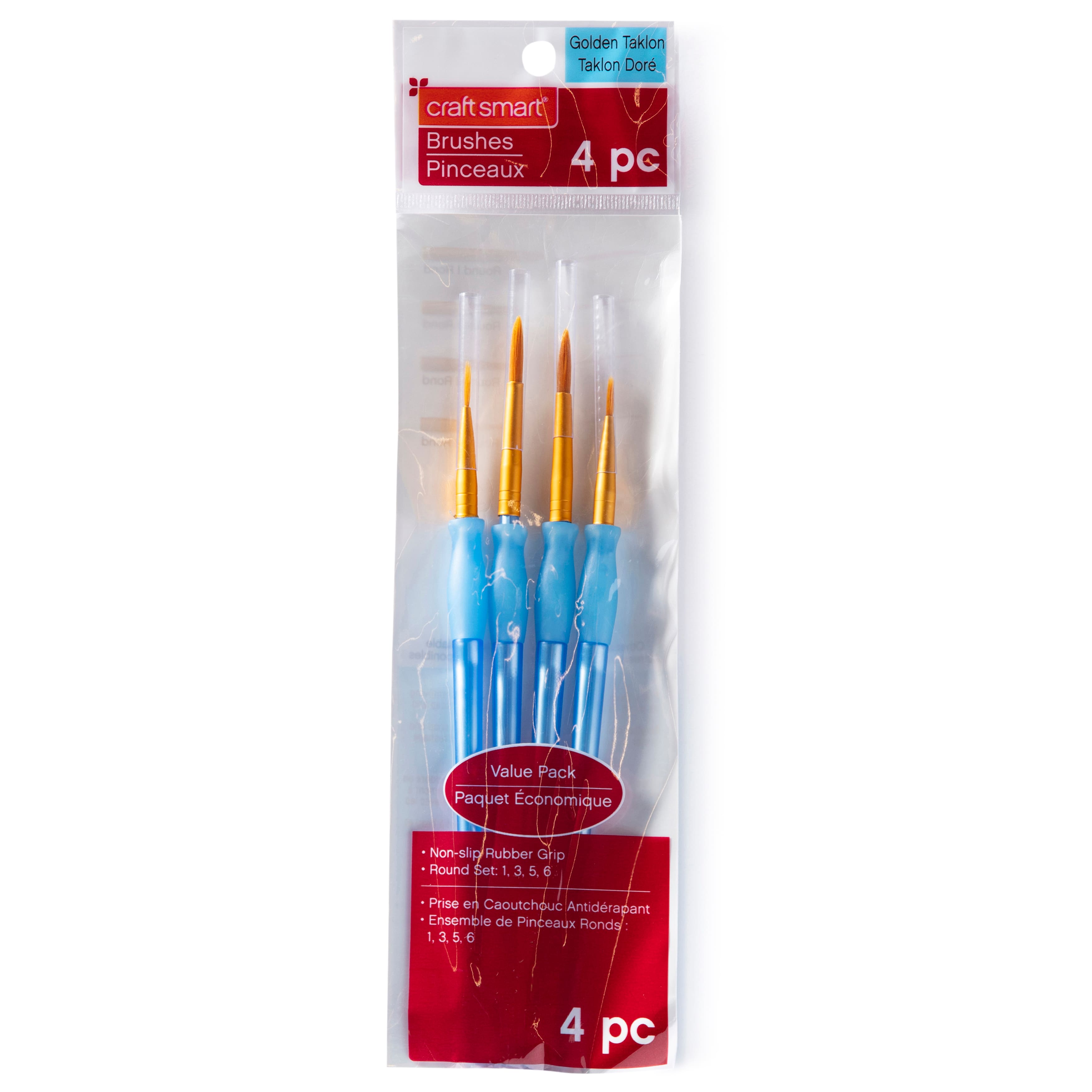 Round Brush Set Golden Taklon by Craft Smart&#xAE; 