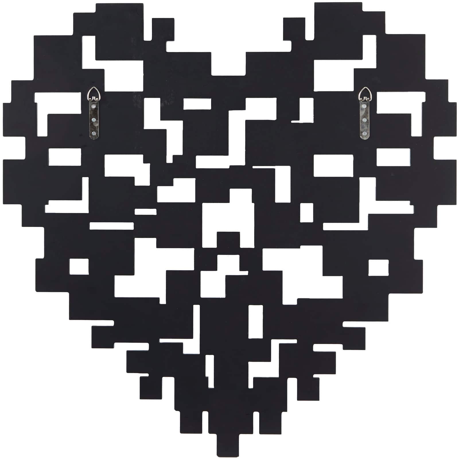 The Novogratz Silver Glass Shaped Mirrored Heart Wall Mirror 32&#x22; x 1&#x22; x 32&#x22;
