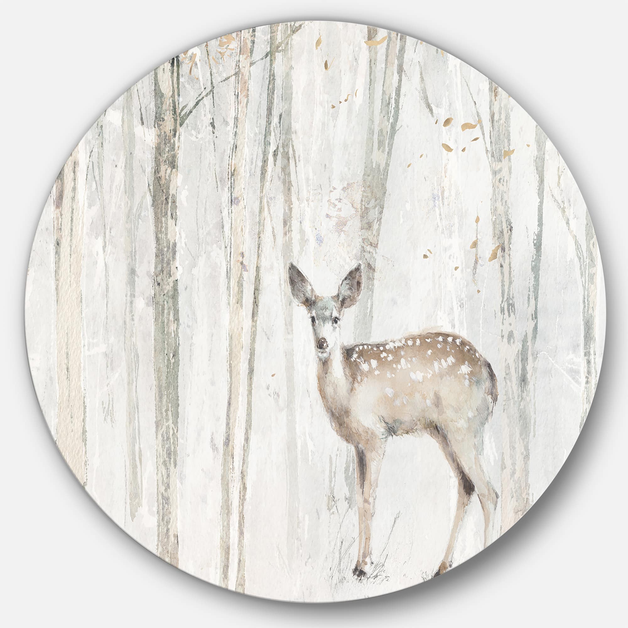 Designart - A Woodland Walk into the Forest I - Farmhouse Metal Circle Wall Art