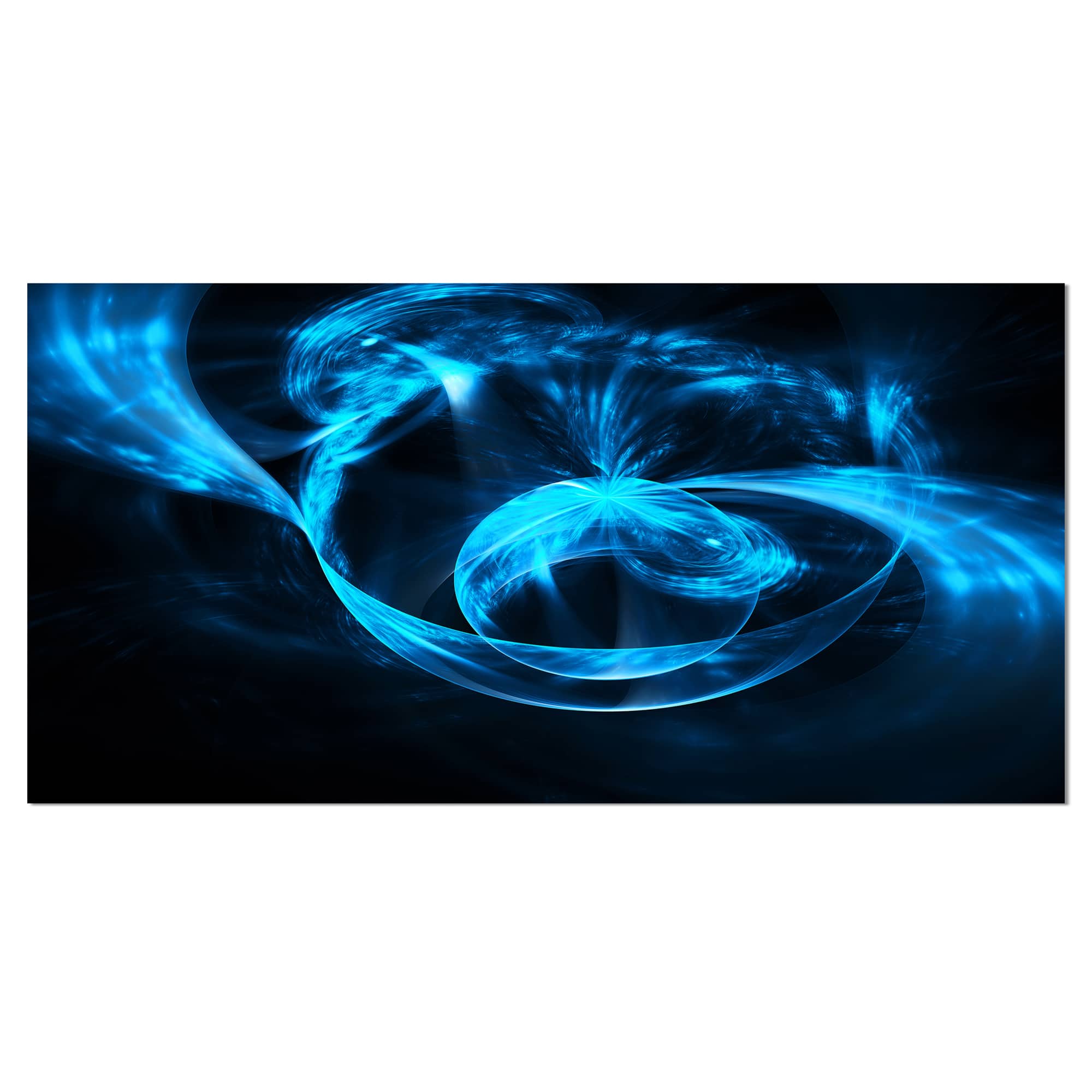 Designart Fractal 3D Circled Blue Waves Abstract Canvas Art Print
