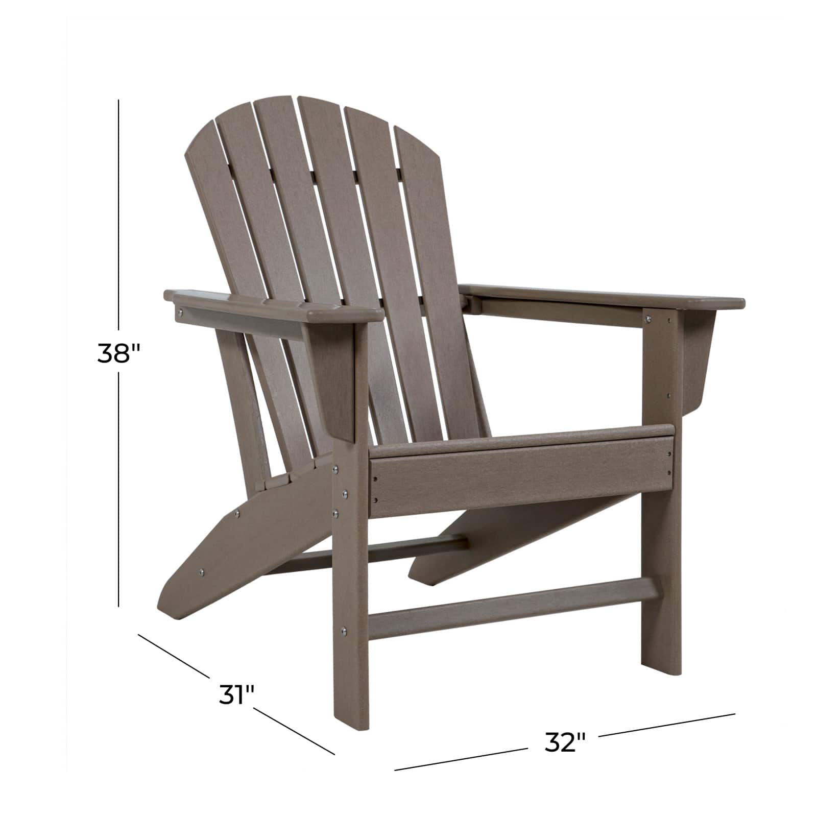 38&#x22; Brown Resin Indoor Outdoor Adirondack Chair