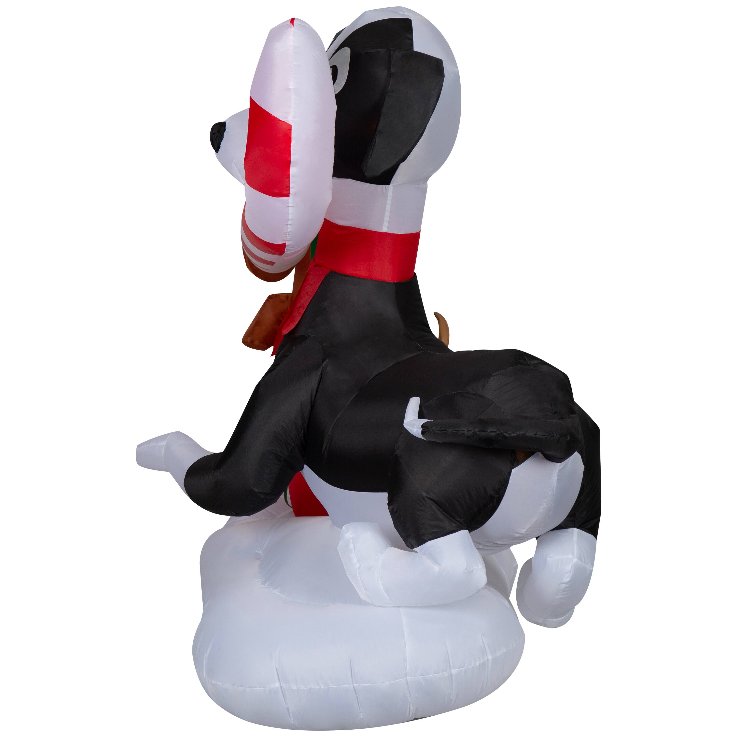 6ft. Airblown® Inflatable Christmas Dogs Sharing a Candy Cane Scene