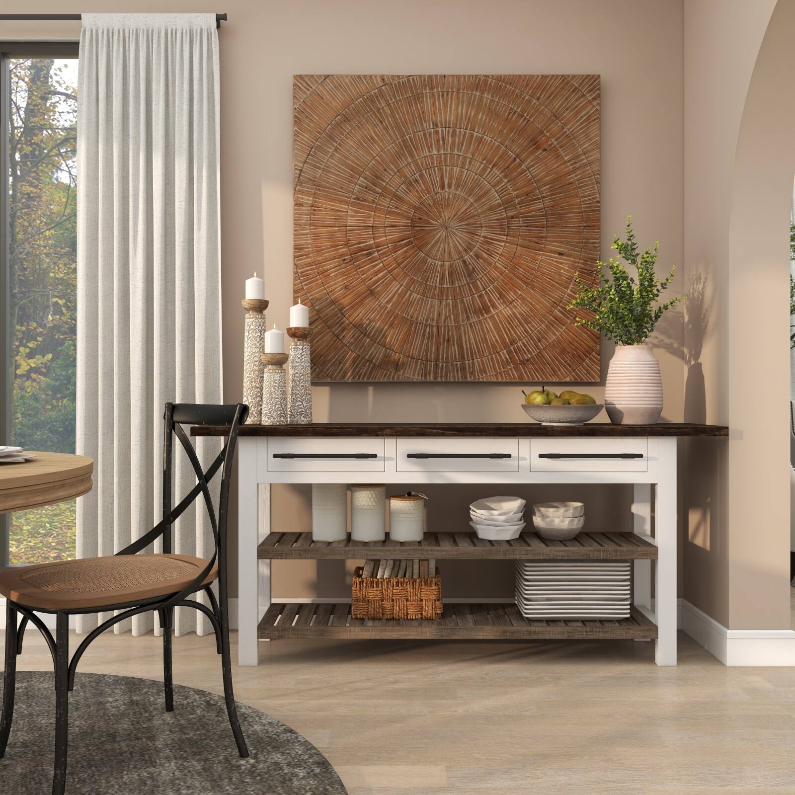 11" Pink Ceramic Whitewashed Ribbed Vase