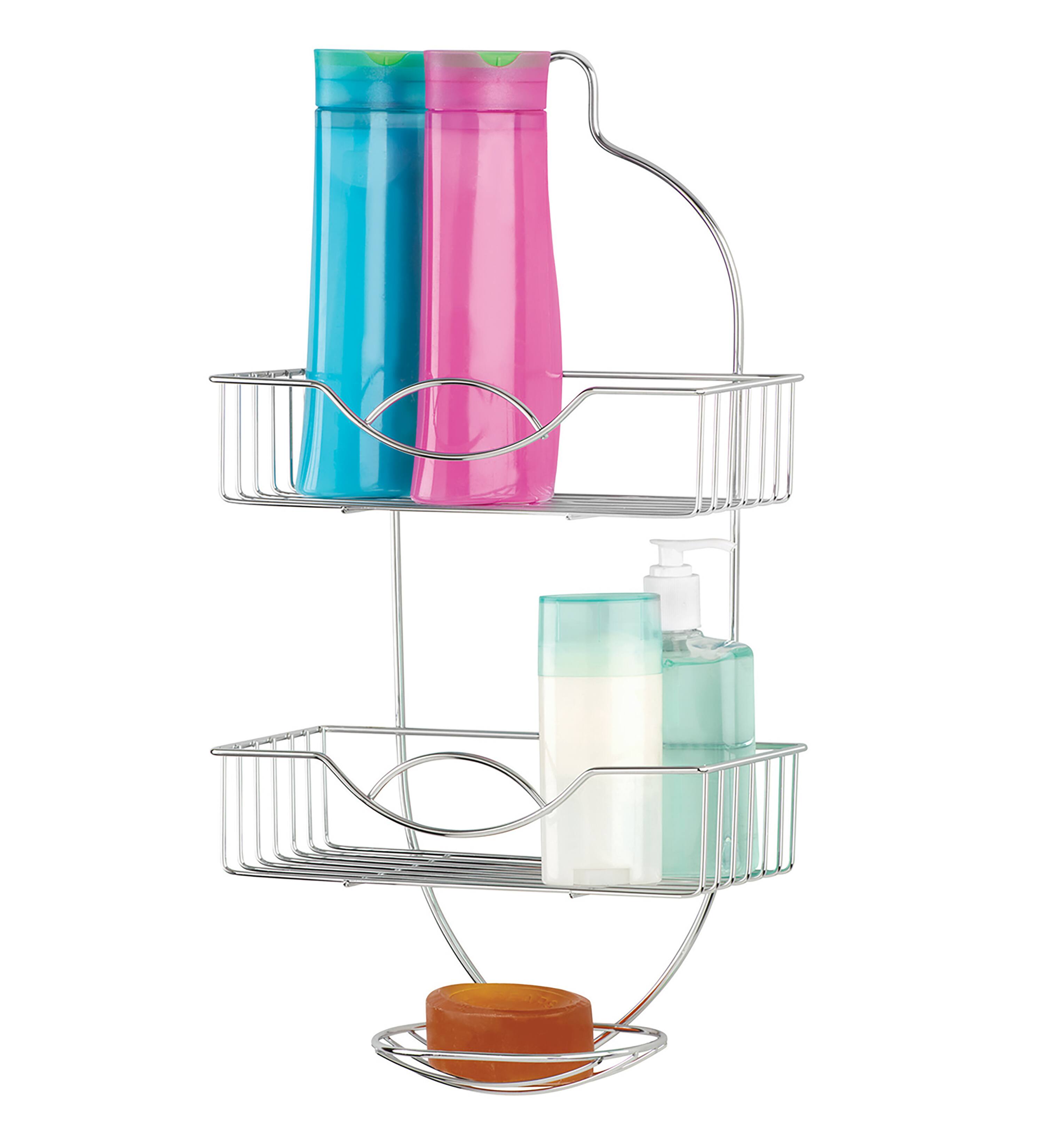 Bath Bliss Chrome Rainbow Design Shower Caddy