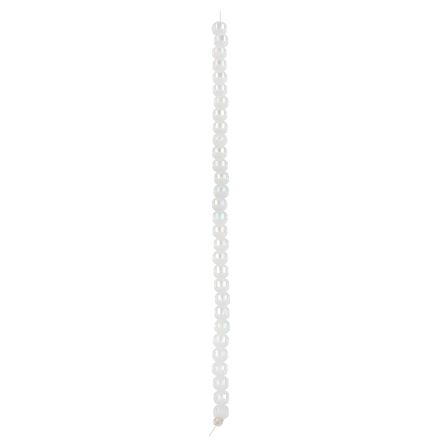 12 Packs: 30 ct. (360 total) White Glass Round Beads, 6mm by Bead Landing™