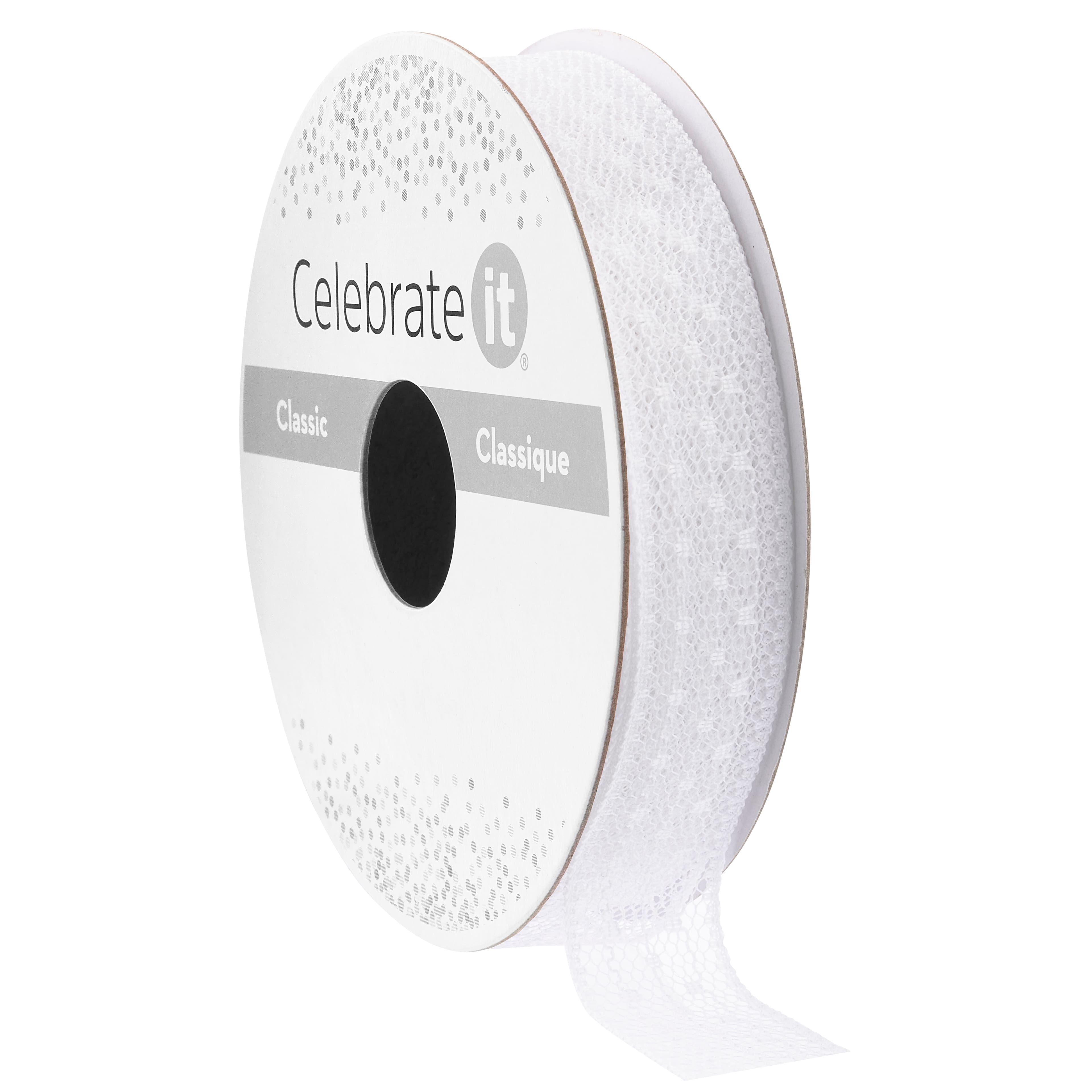 5/8" x 7yd. White Lace Ribbon by Celebrate It™ Classic