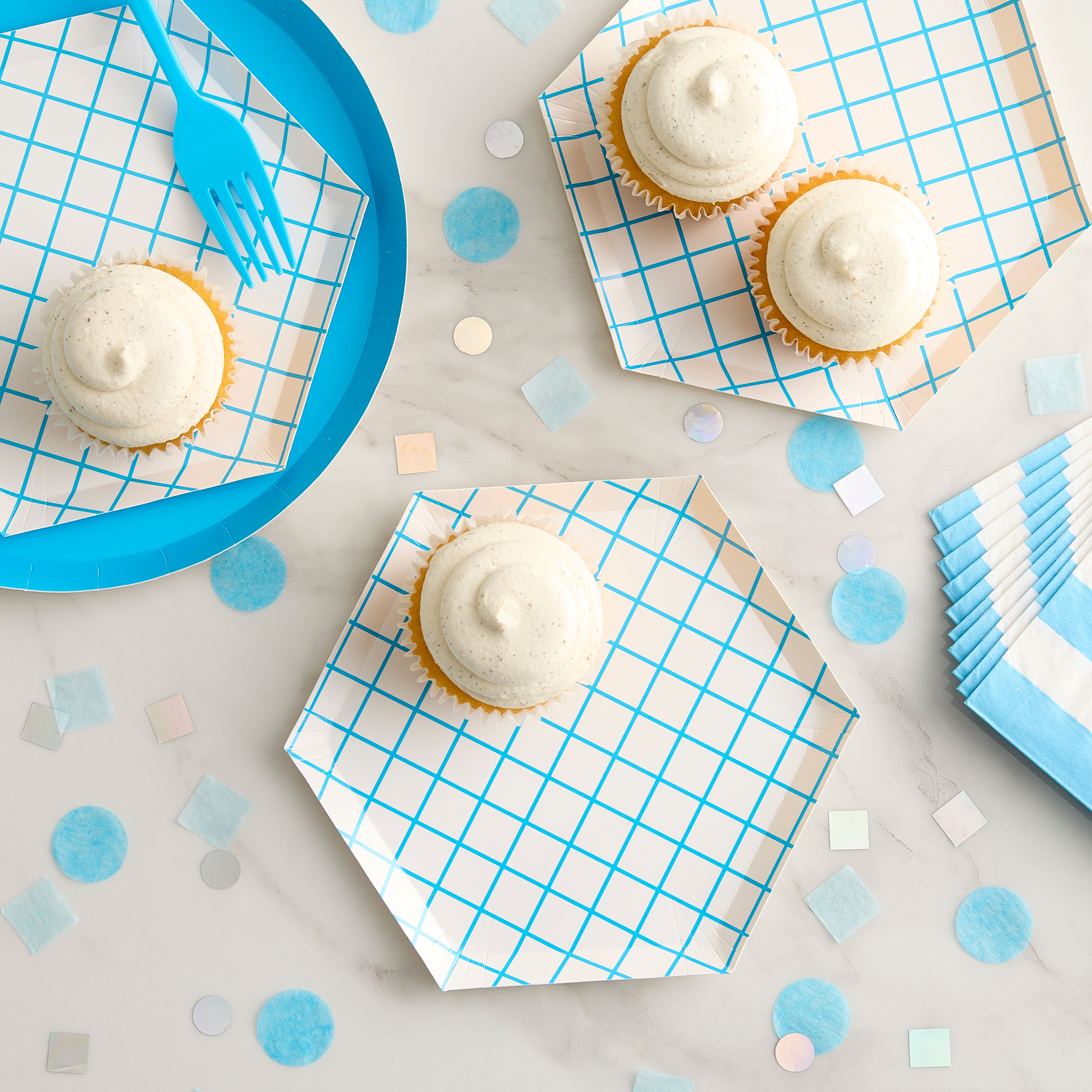 7.5" Grid Hexagon Paper Plates by Celebrate It